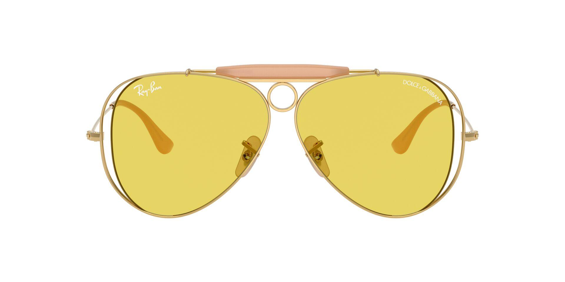 Lunettes de soleil Ray-Ban Mixte Or Aviateur Rb3138M Face