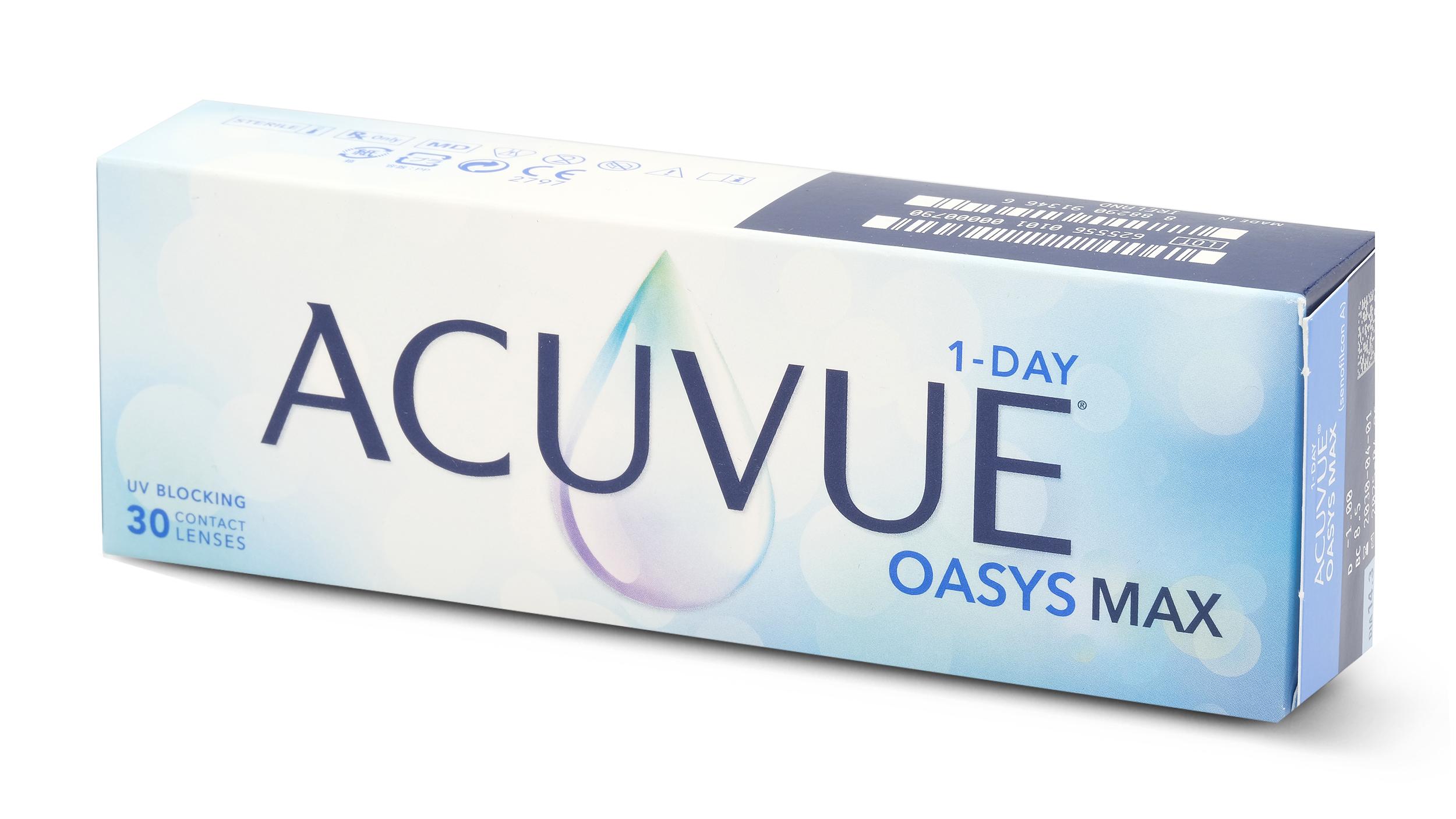 Lentilles de contact 1 Day Acuvue Oasys Max Boîte de 30