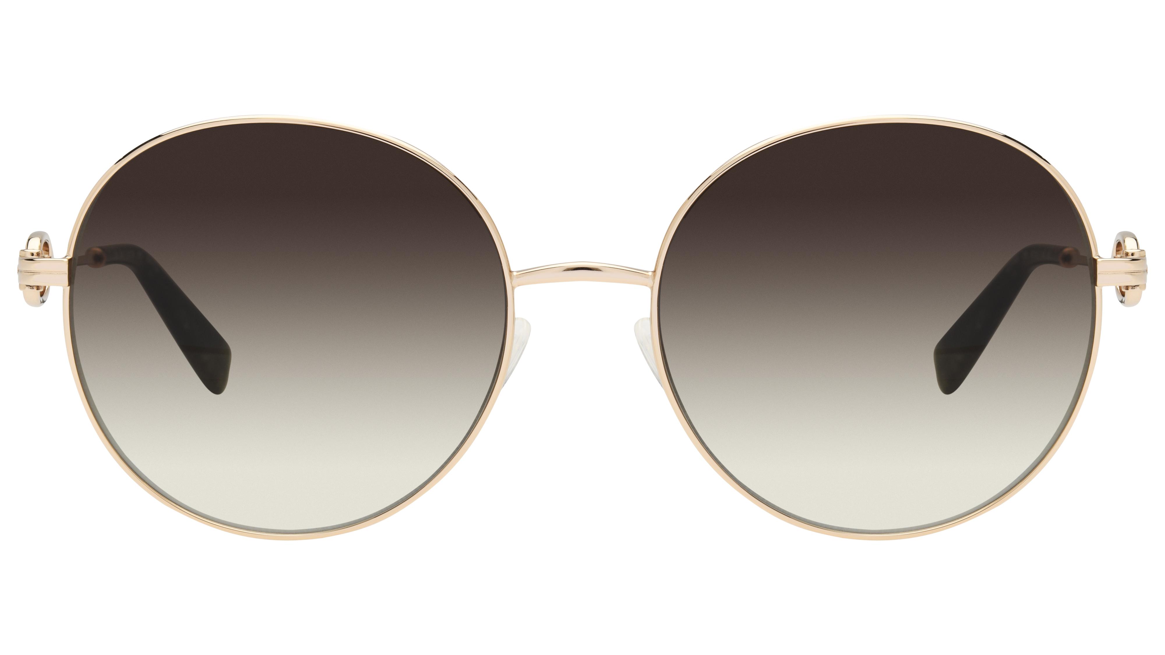 Lunettes de soleil Longchamp Femme Or Ronde lo188s Face