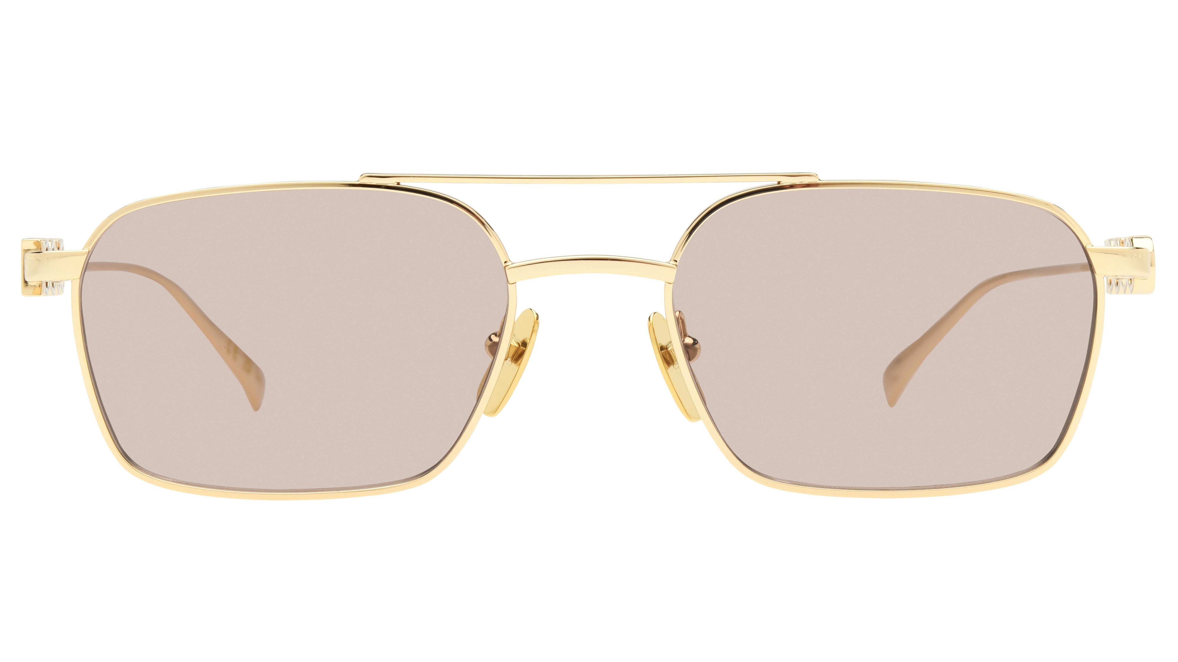 Lunettes de soleil Gucci Femme Or Rectangle GG1804S Face