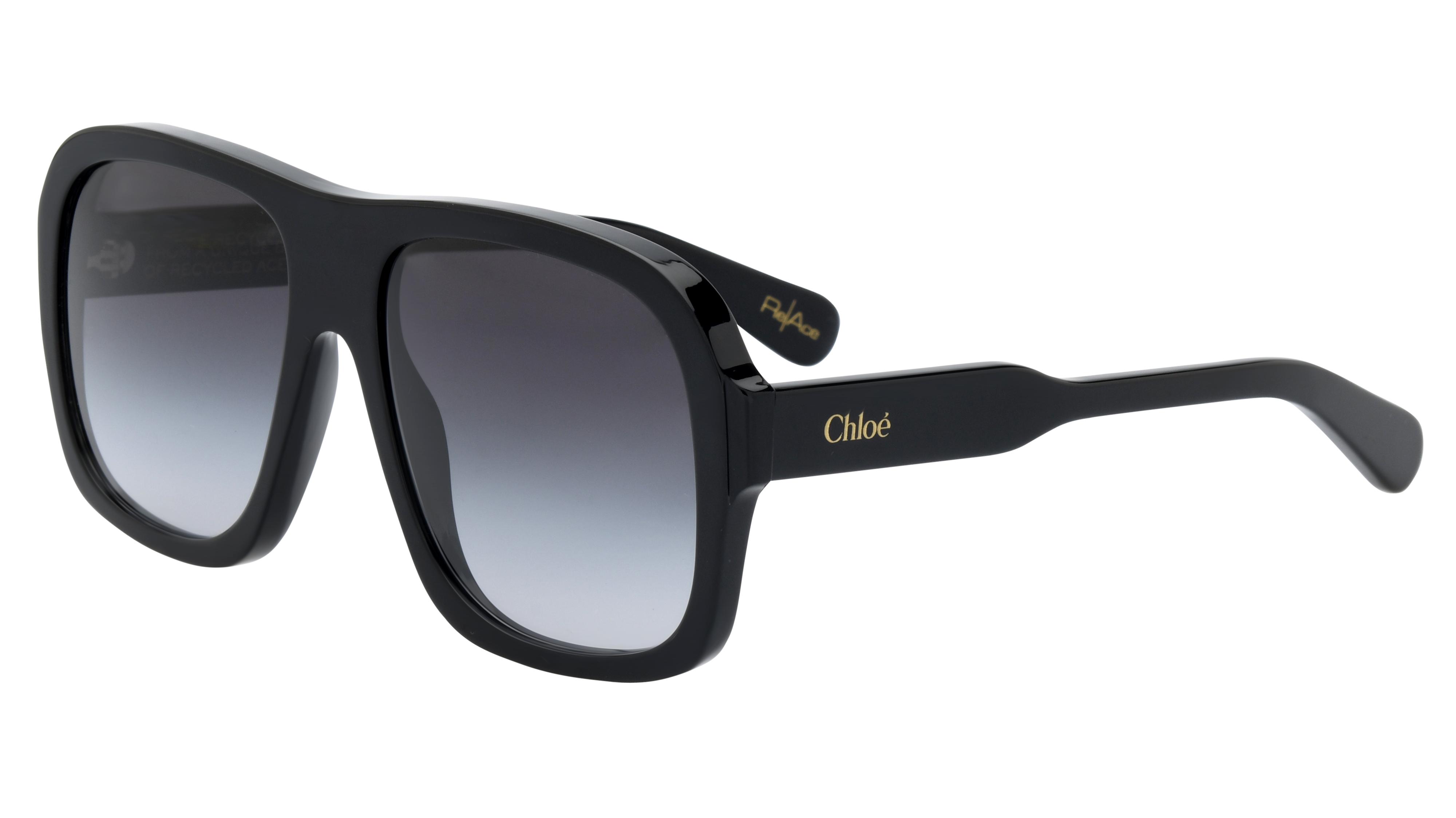 Lunettes de soleil Chloé Femme Noir Aviateur CH0331S Trois-Quart