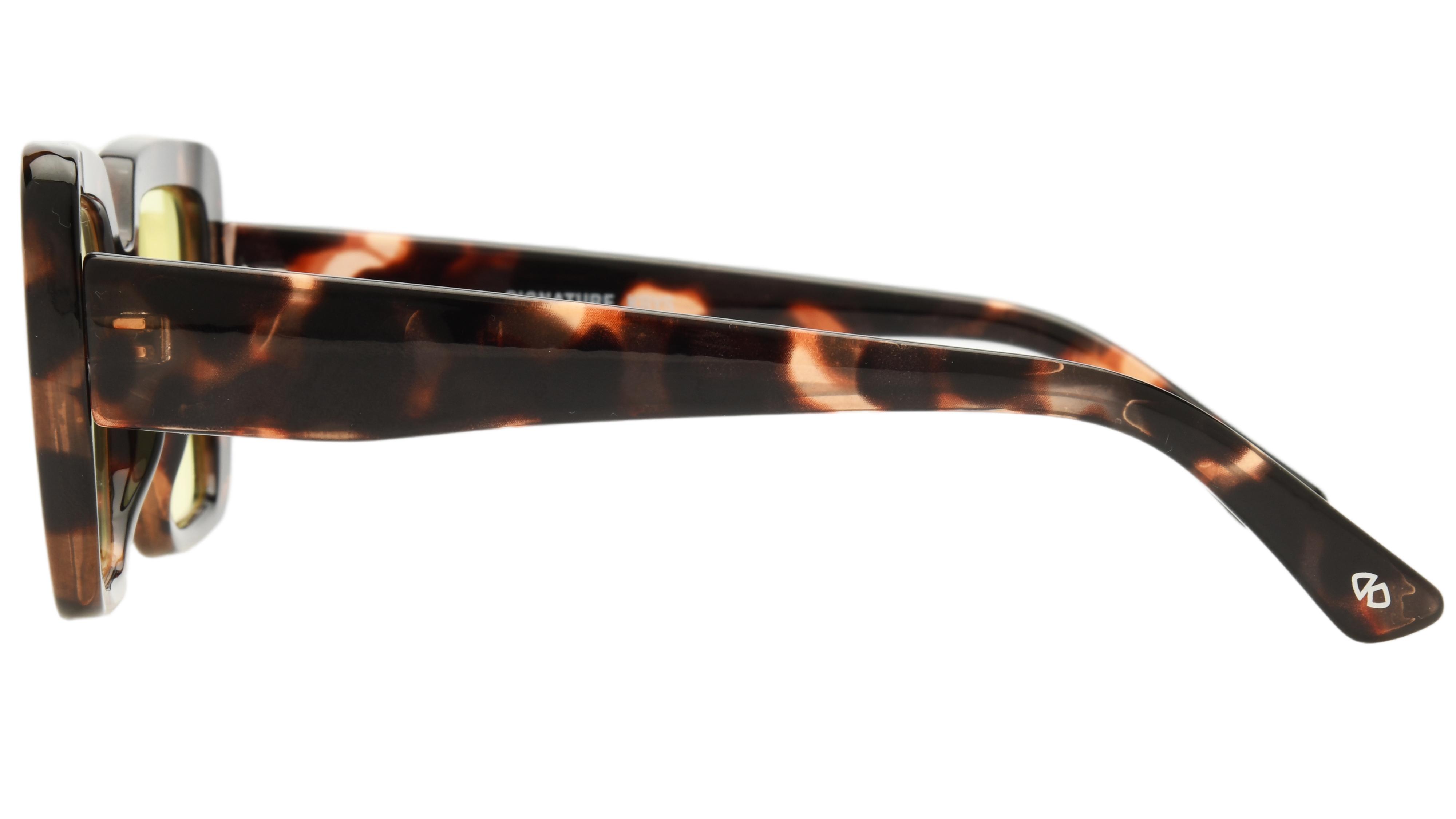 Lunettes de soleil Signature Krys Femme Écaille Rectangle Skj2503-A Gauche