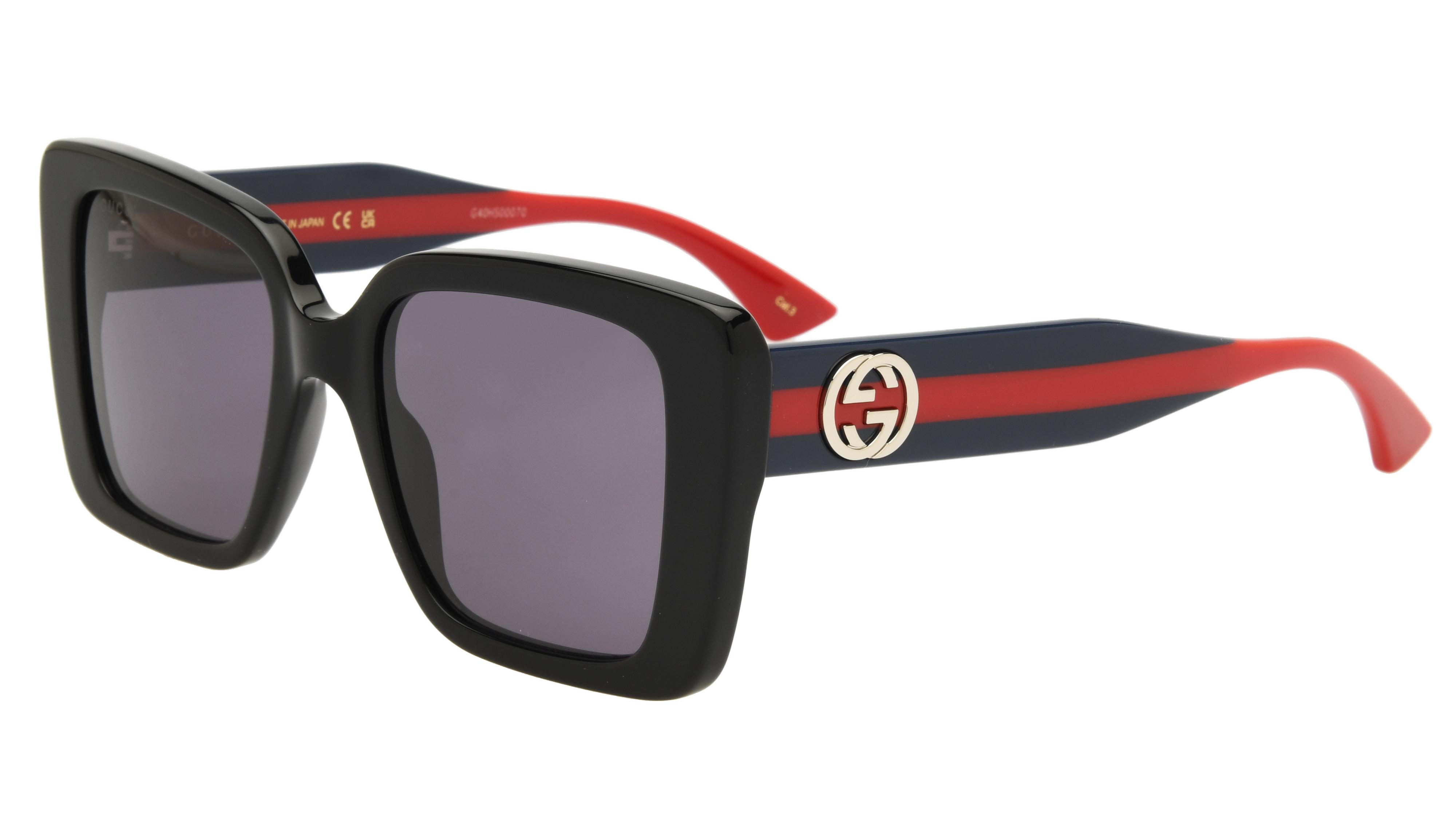 Lunettes de soleil Gucci Femme Noir Rectangle GG1861S Trois-Quart