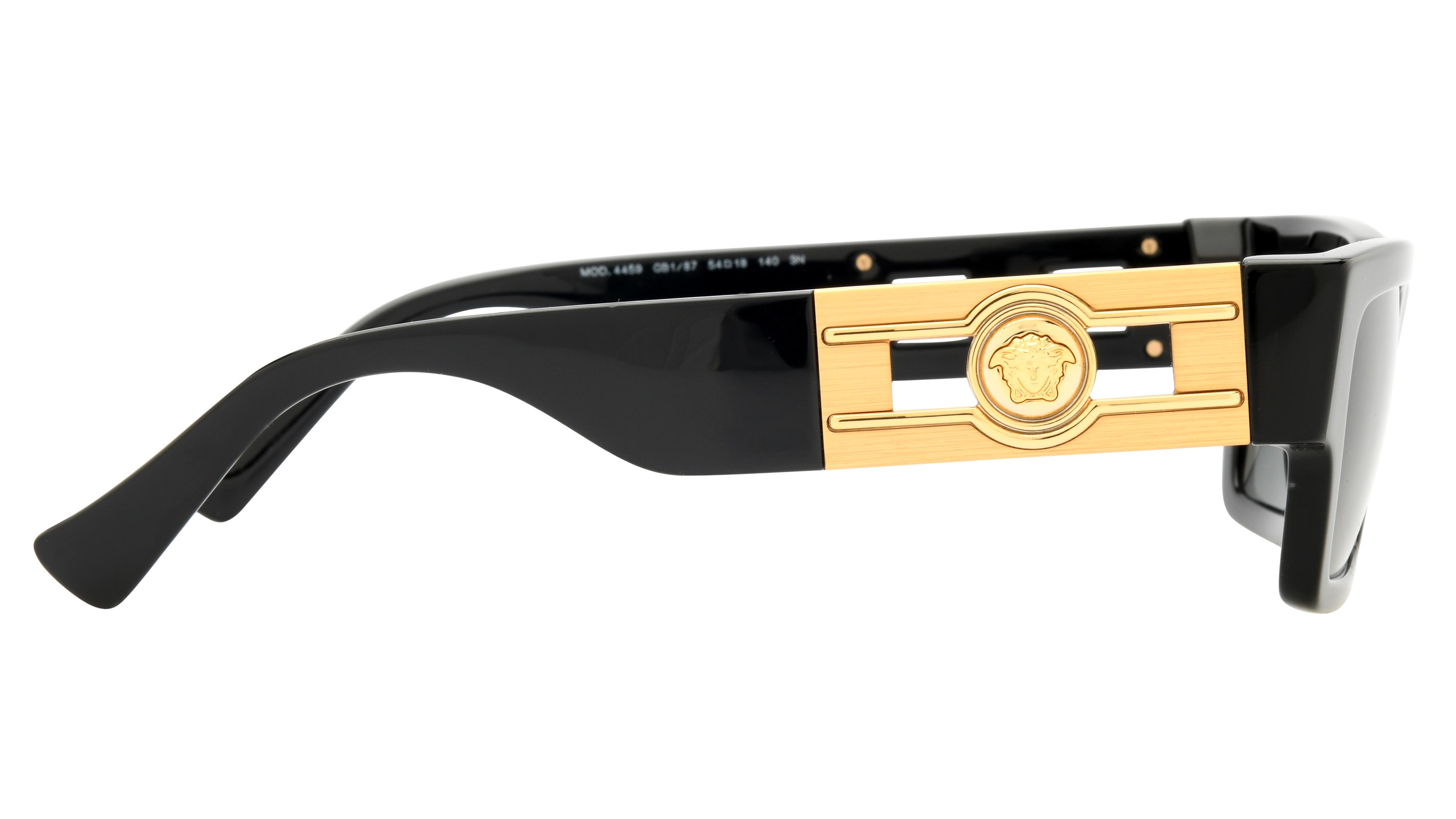 Lunettes de soleil Versace Mixte Noir Rectangle VE4459 Droite