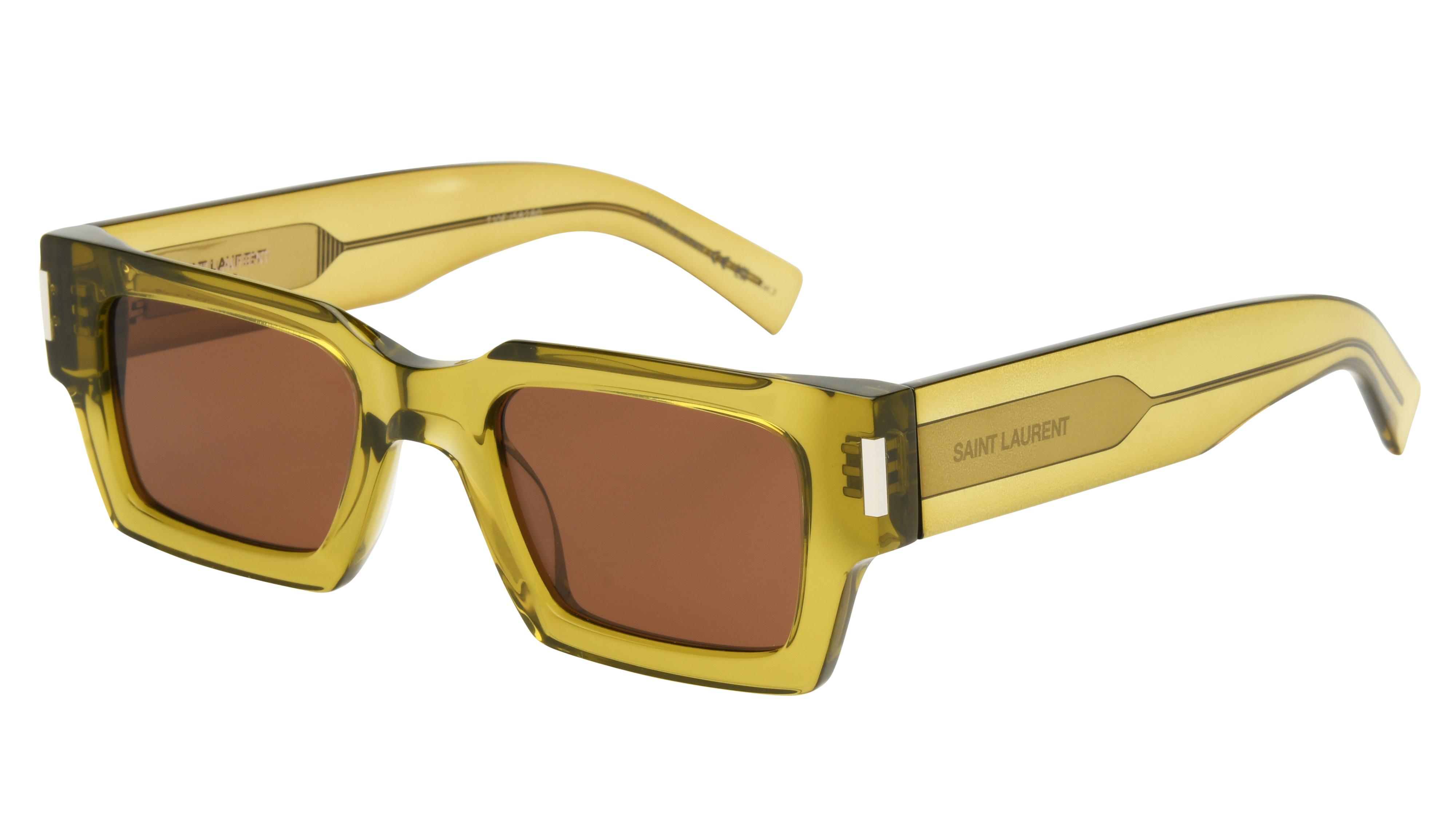 Lunettes de soleil Saint Laurent Mixte Vert Rectangle Sl572 Trois-Quart