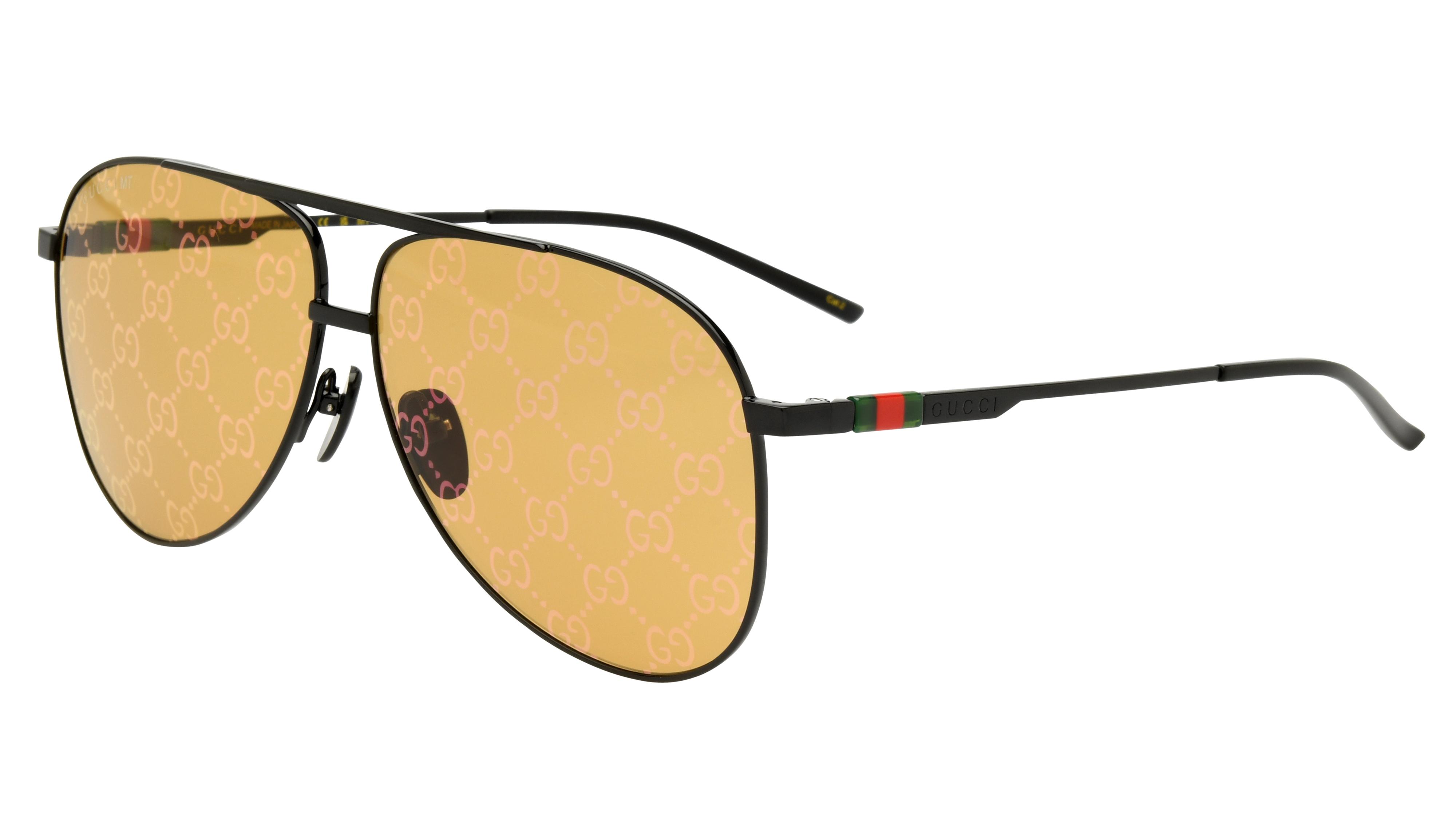 Lunettes de soleil Gucci Homme Noir Aviateur GG1677S Trois-Quart