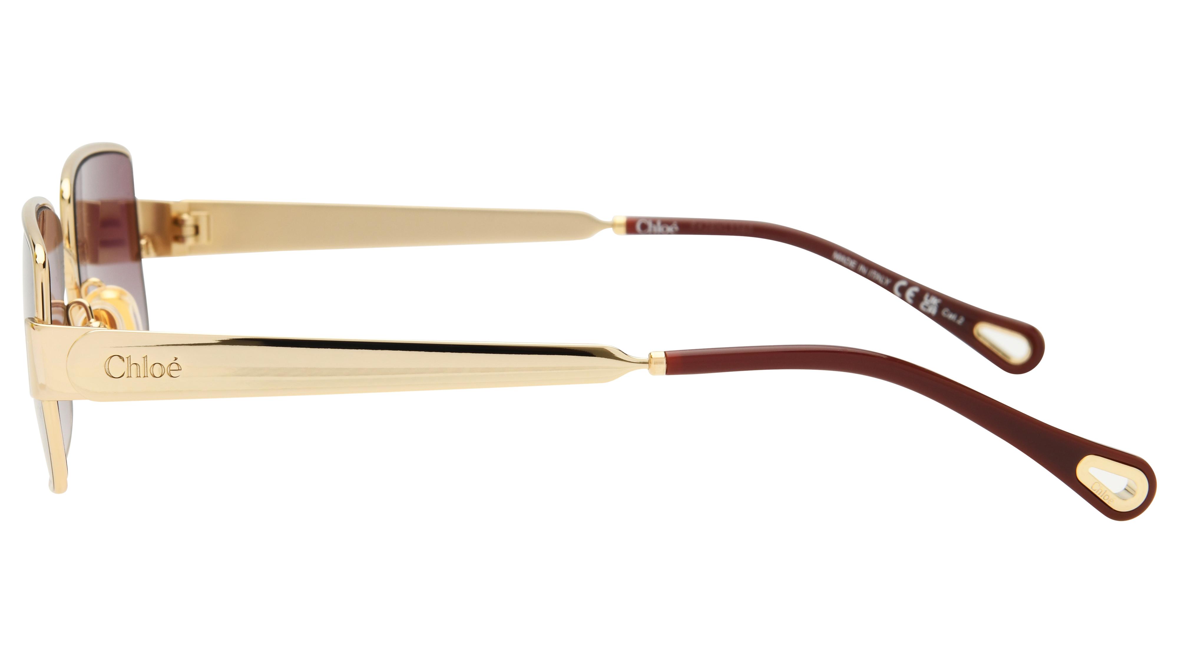 Lunettes de soleil Chloé Femme Or Rectangle ch0354s Gauche