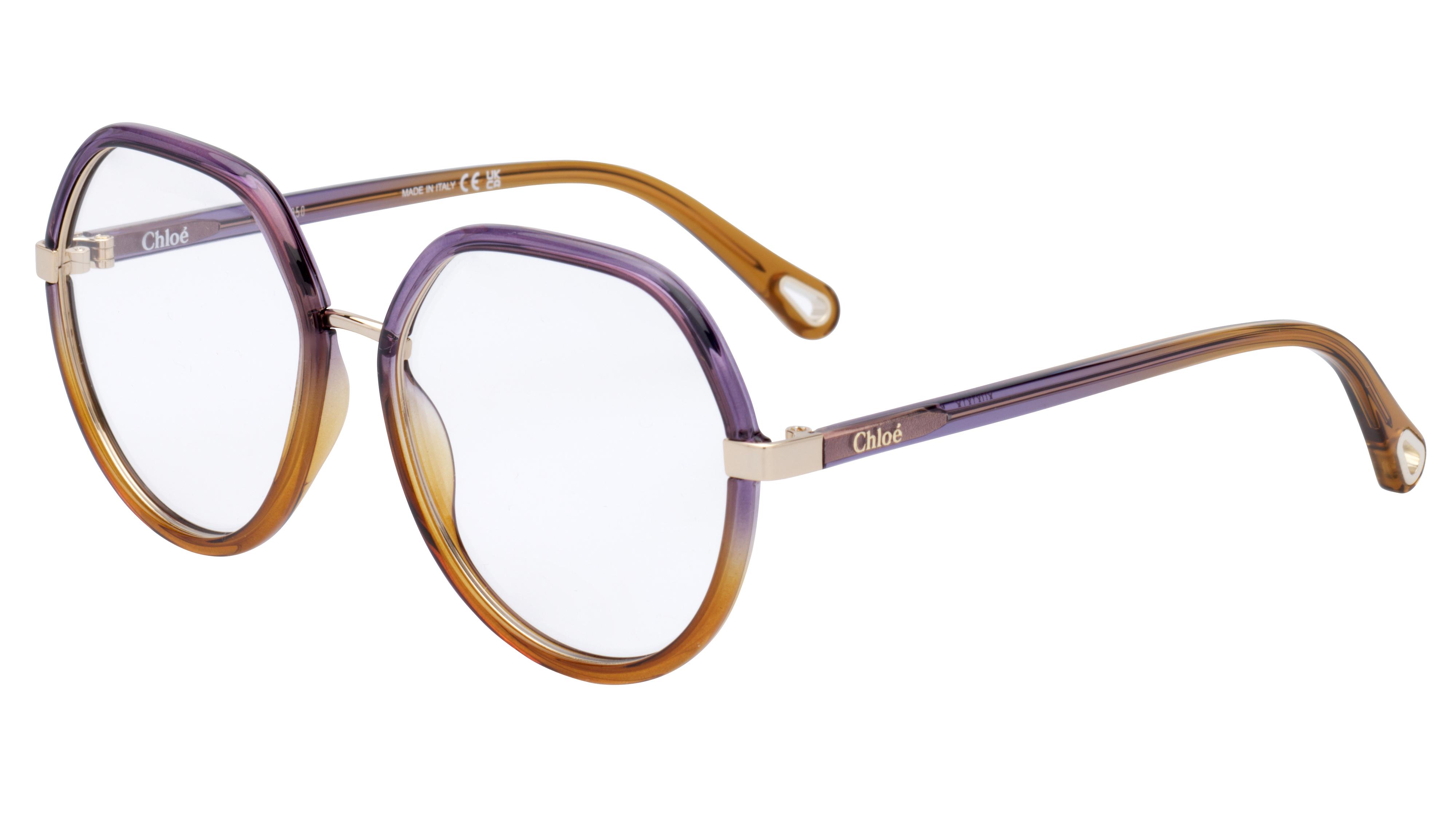 Lunettes de vue Chloé Femme Transparent Ovale Ch0131O Trois-Quart