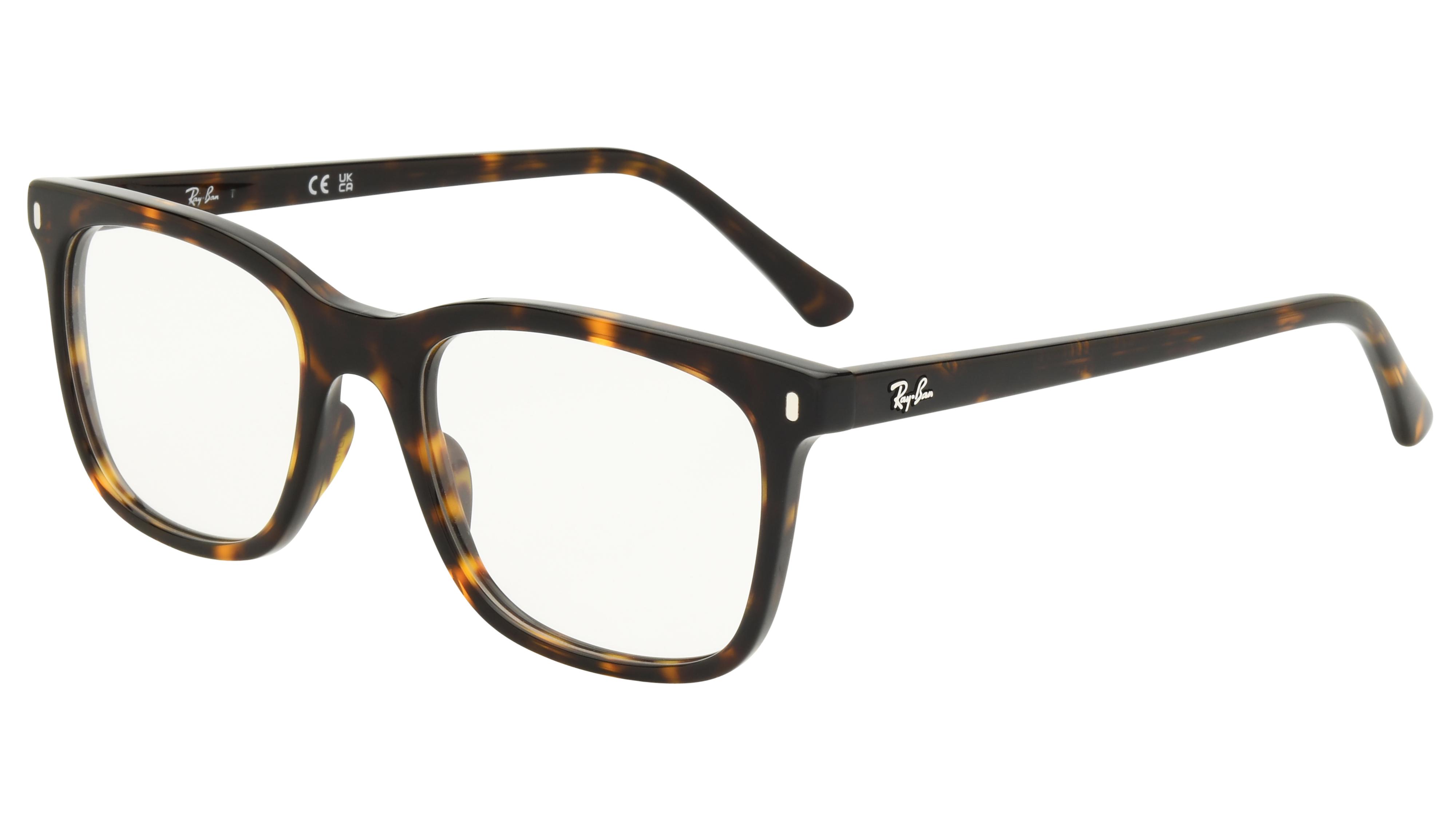 Lunettes de vue Ray-Ban Mixte Écaille Carré RX5446 Trois-Quart