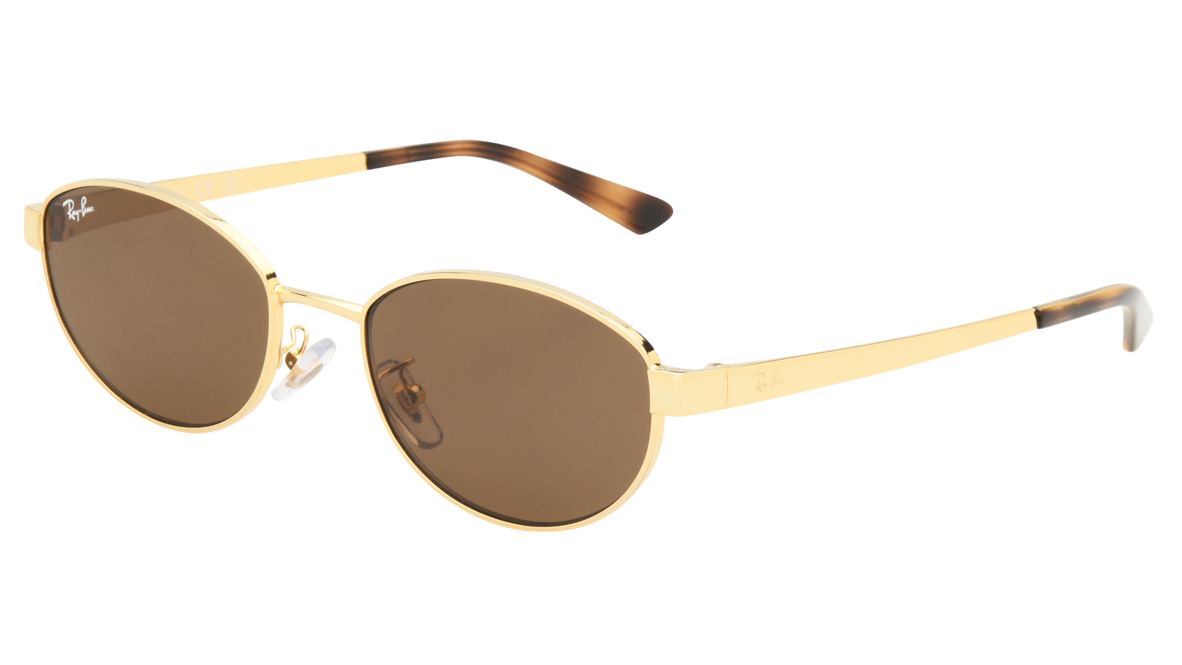Lunettes de soleil Ray-Ban Mixte Or Ovale RB3774D Trois-Quart