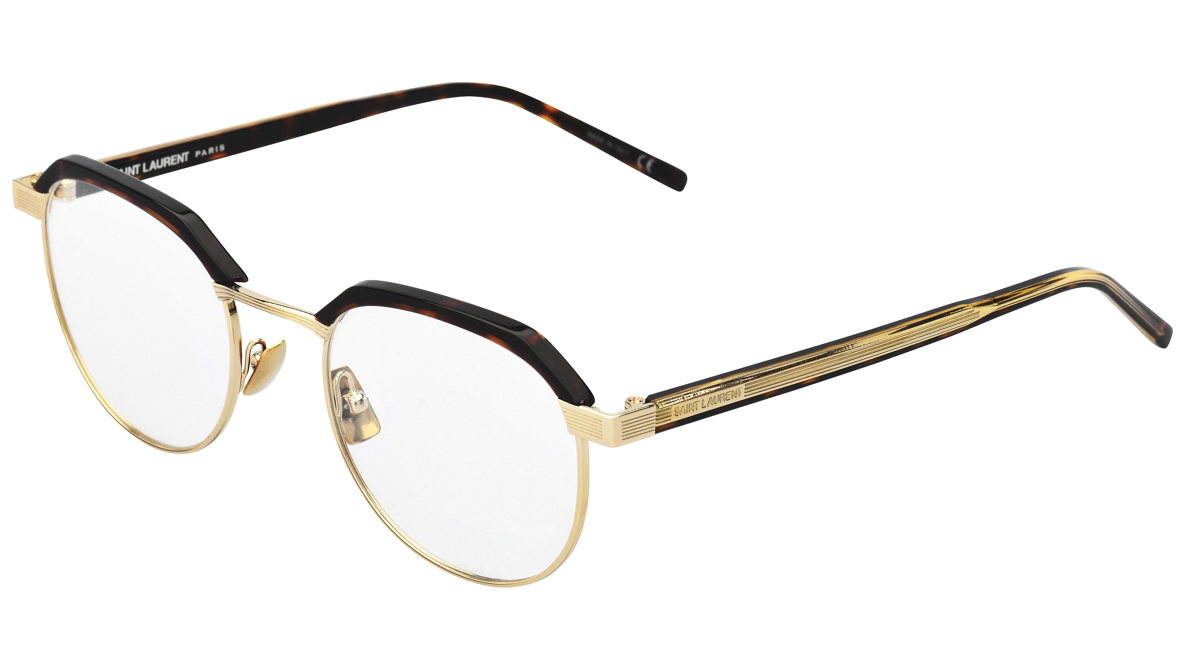 Lunettes de vue Saint Laurent Mixte Or Ronde Sl124 Trois-Quart