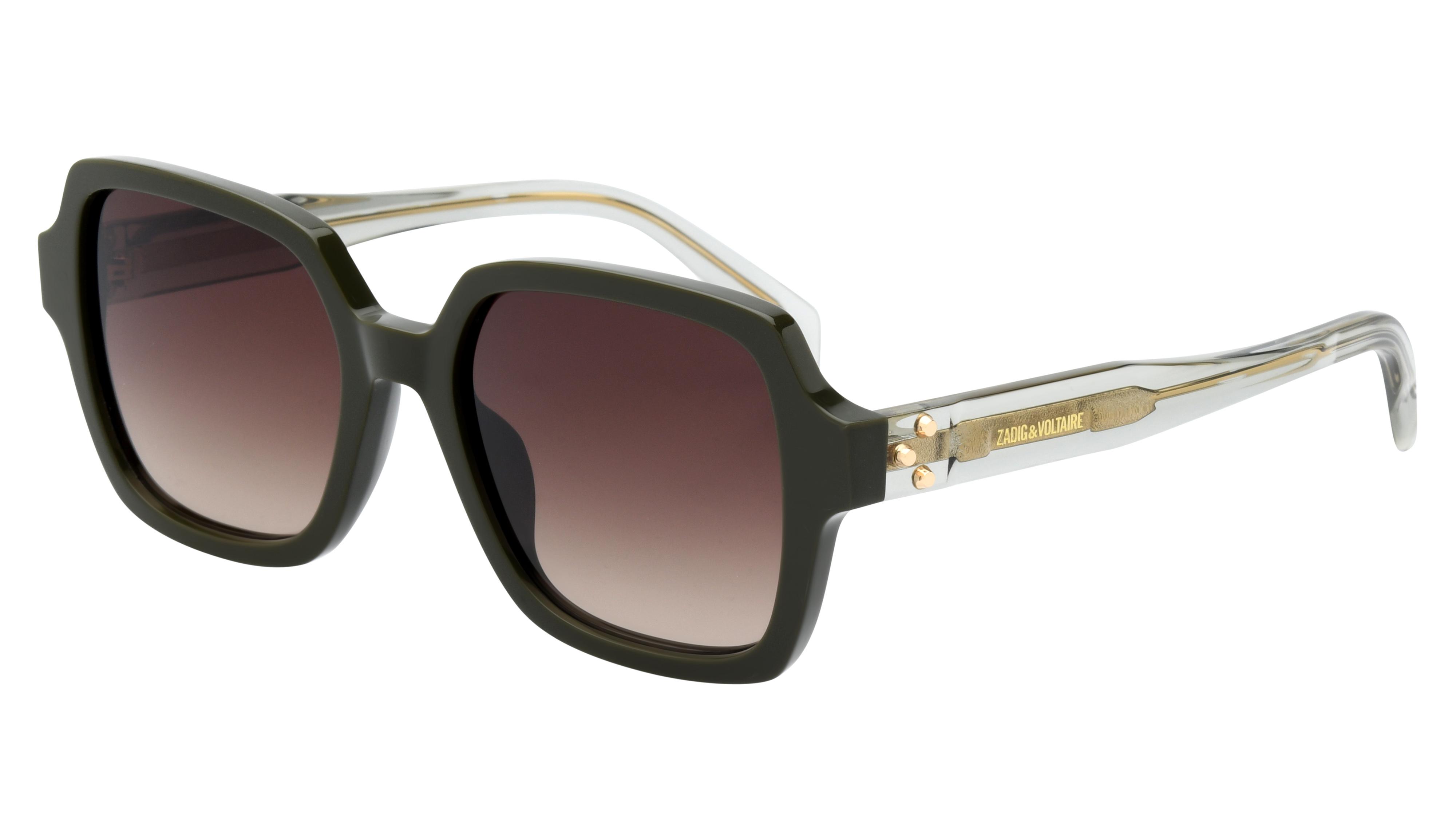 Lunettes de soleil Zadig & Voltaire Femme Vert Carré SZV473 Trois-Quart