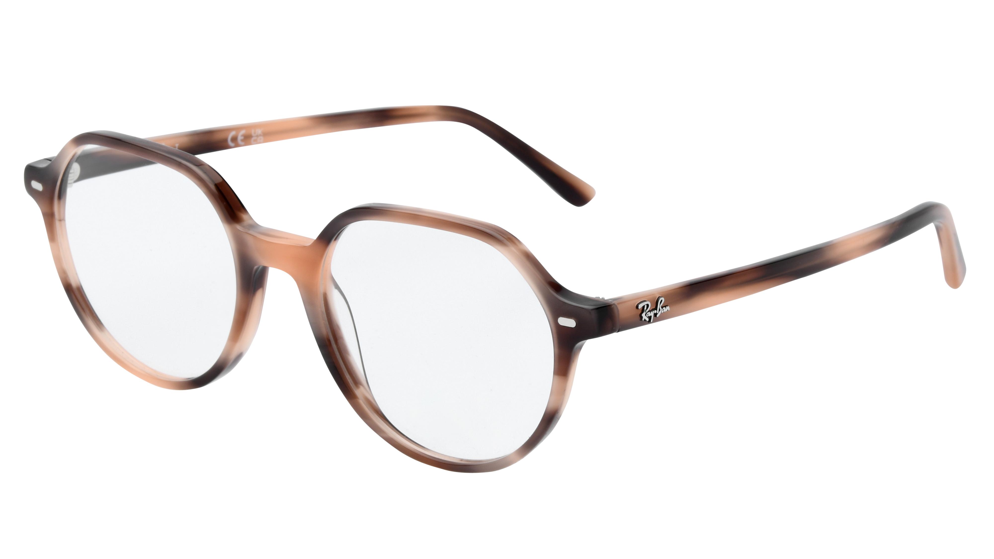 Lunettes de vue Ray-Ban Mixte Rose Carré Rx5395 Trois-Quart