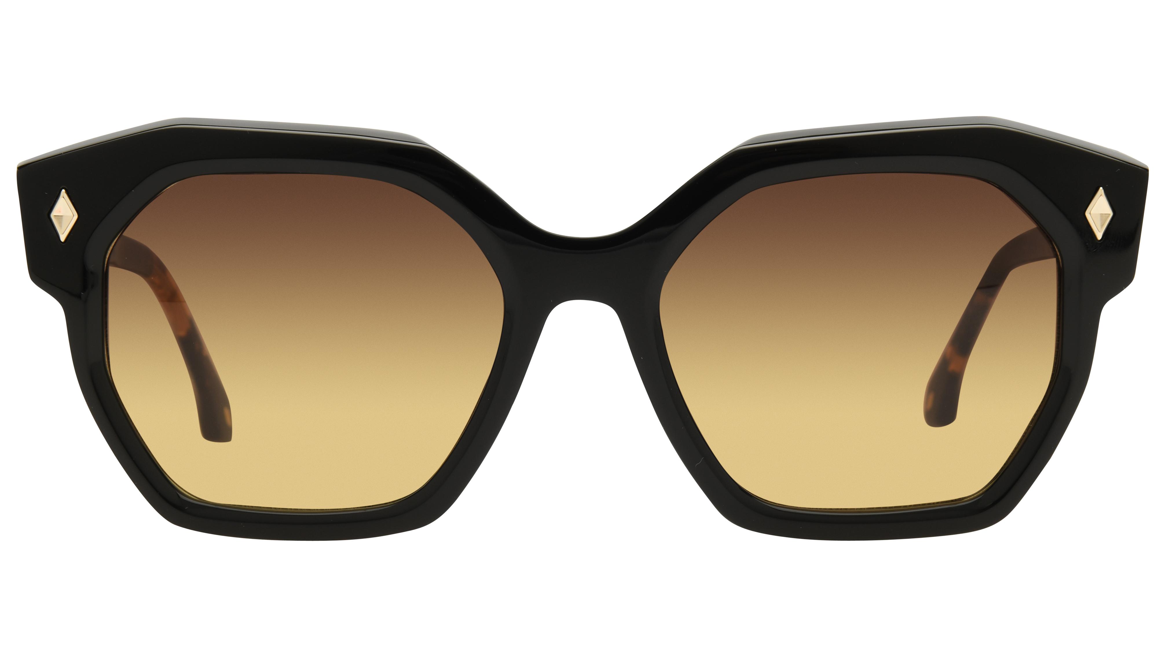 Lunettes de soleil ba&sh Femme Noir Carré LENI Face