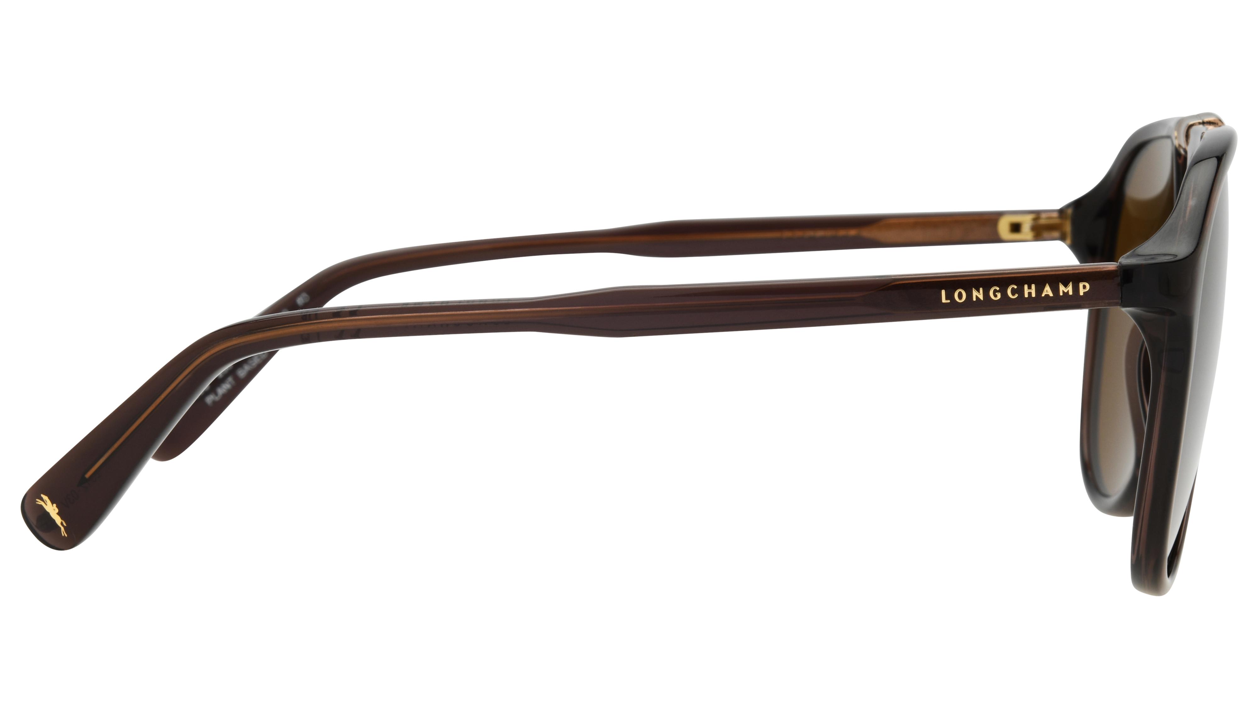Lunettes de soleil Longchamp Femme Marron Aviateur lo800s Droite