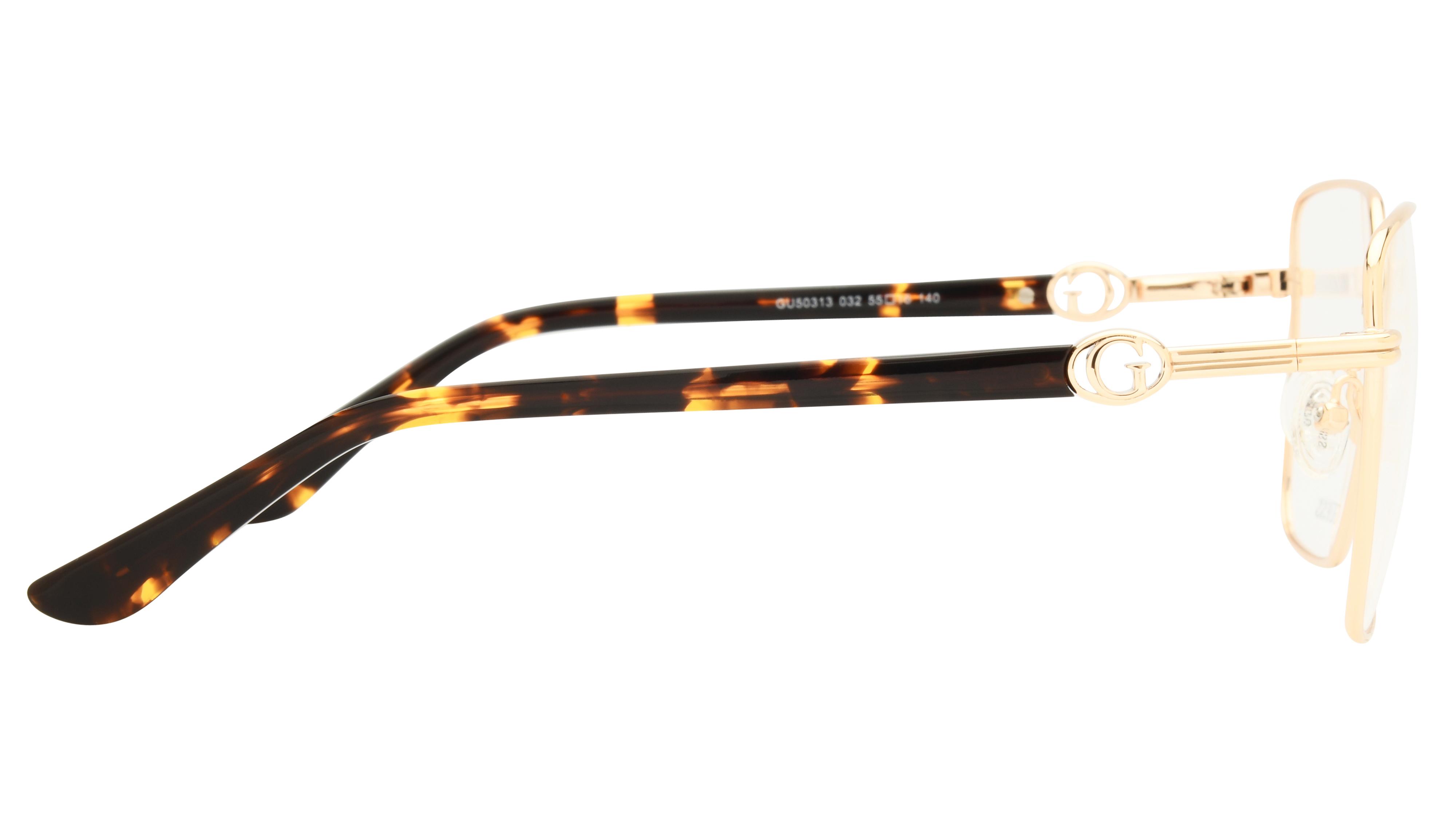 Lunettes de vue Guess Femme Or Carré Gu50313 Droite