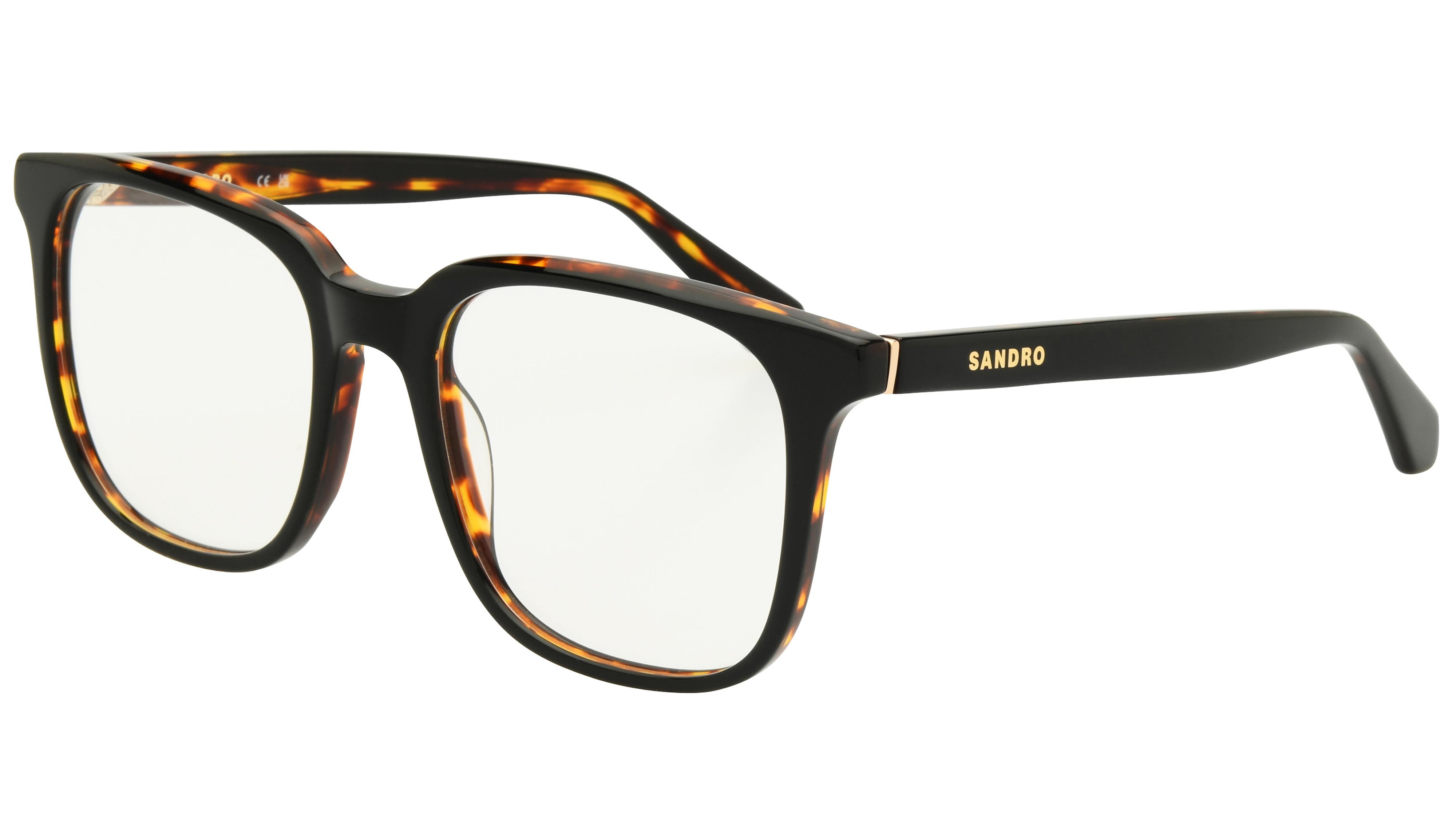 Lunettes de vue Sandro Femme Noir Rectangle sd2068 Trois-Quart