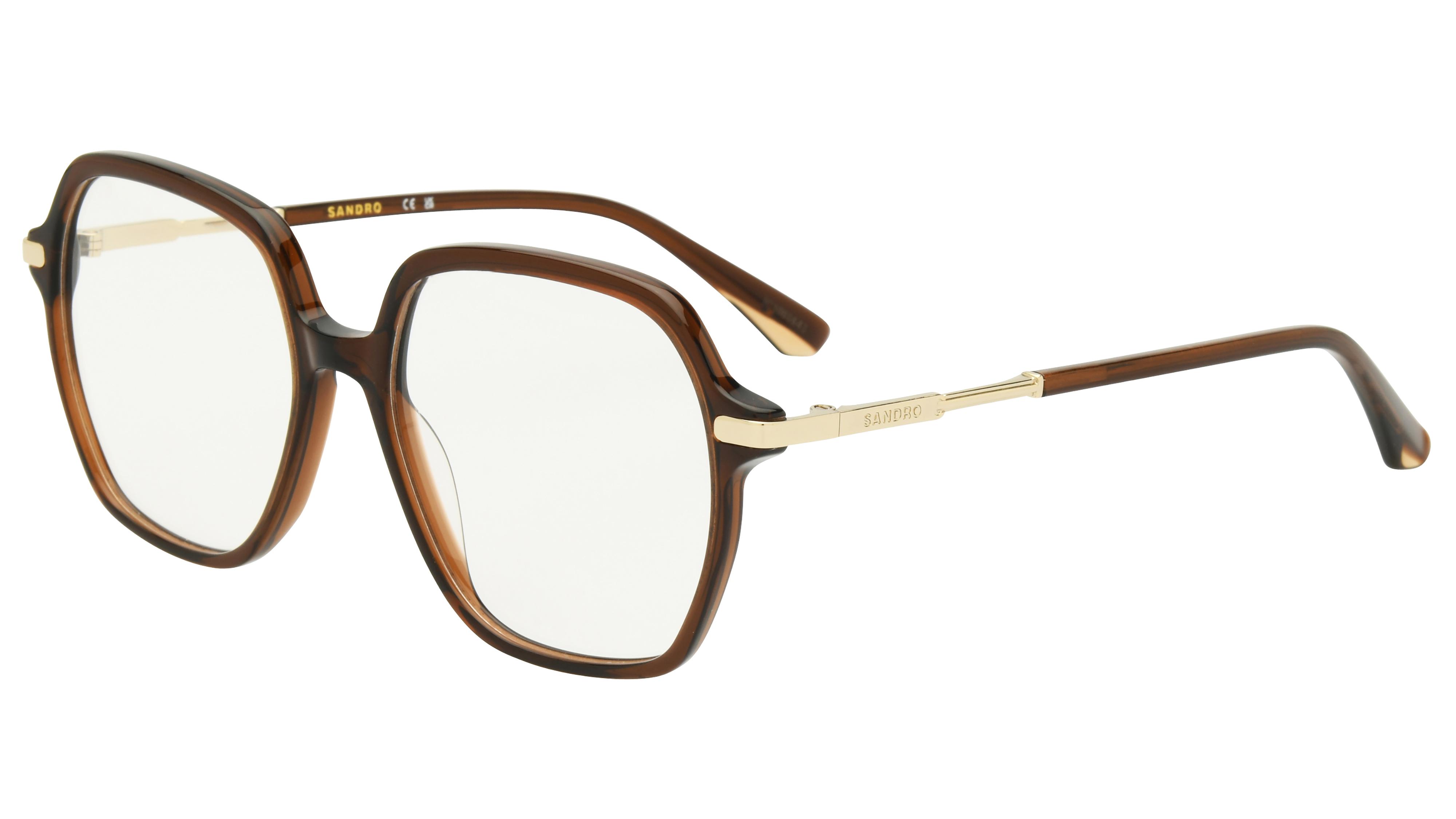 Lunettes de vue Sandro Femme Marron Rectangle sd2067 Trois-Quart