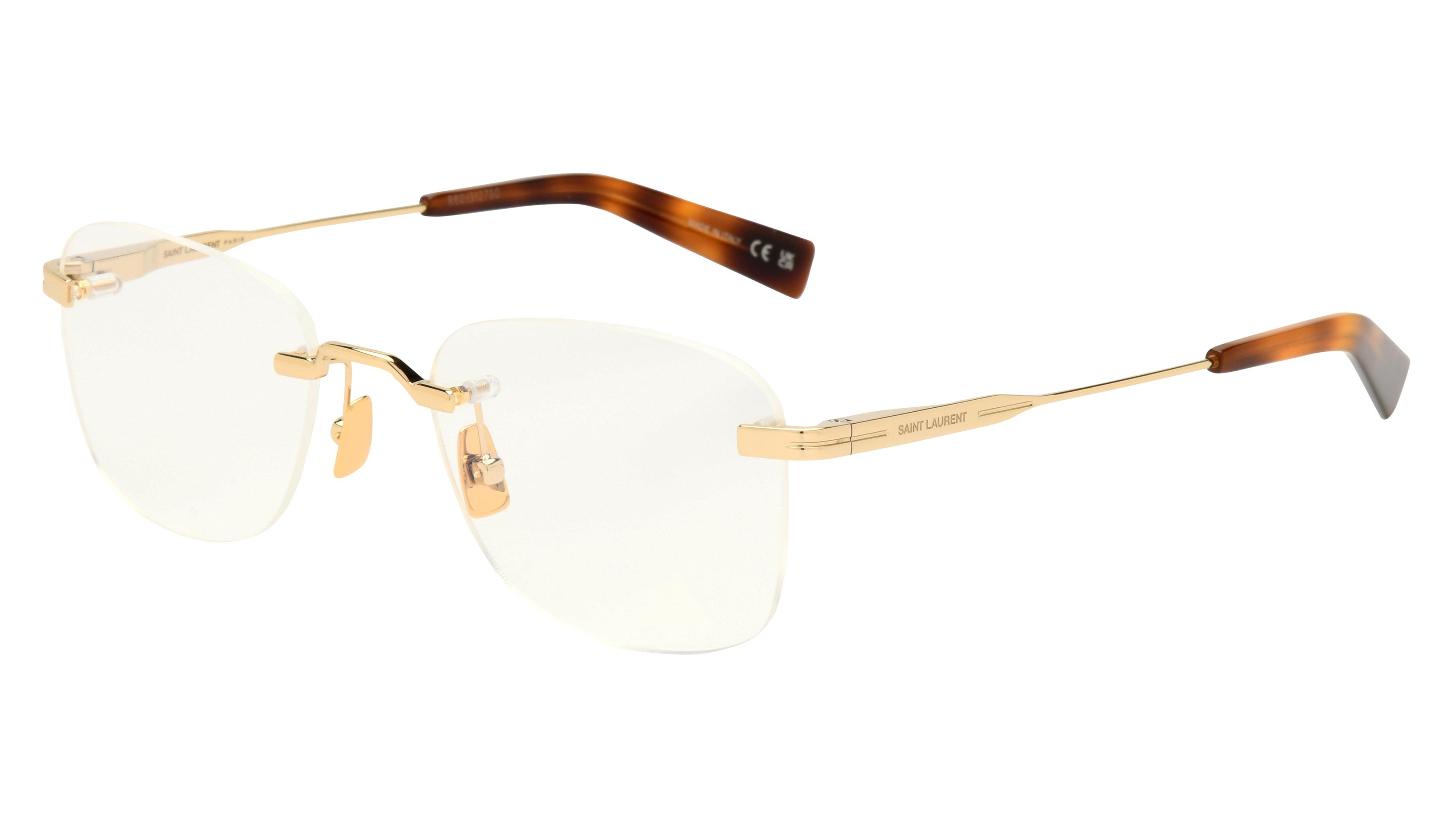 Lunettes de vue Saint Laurent Mixte Or Ovale Sl Trois-Quart