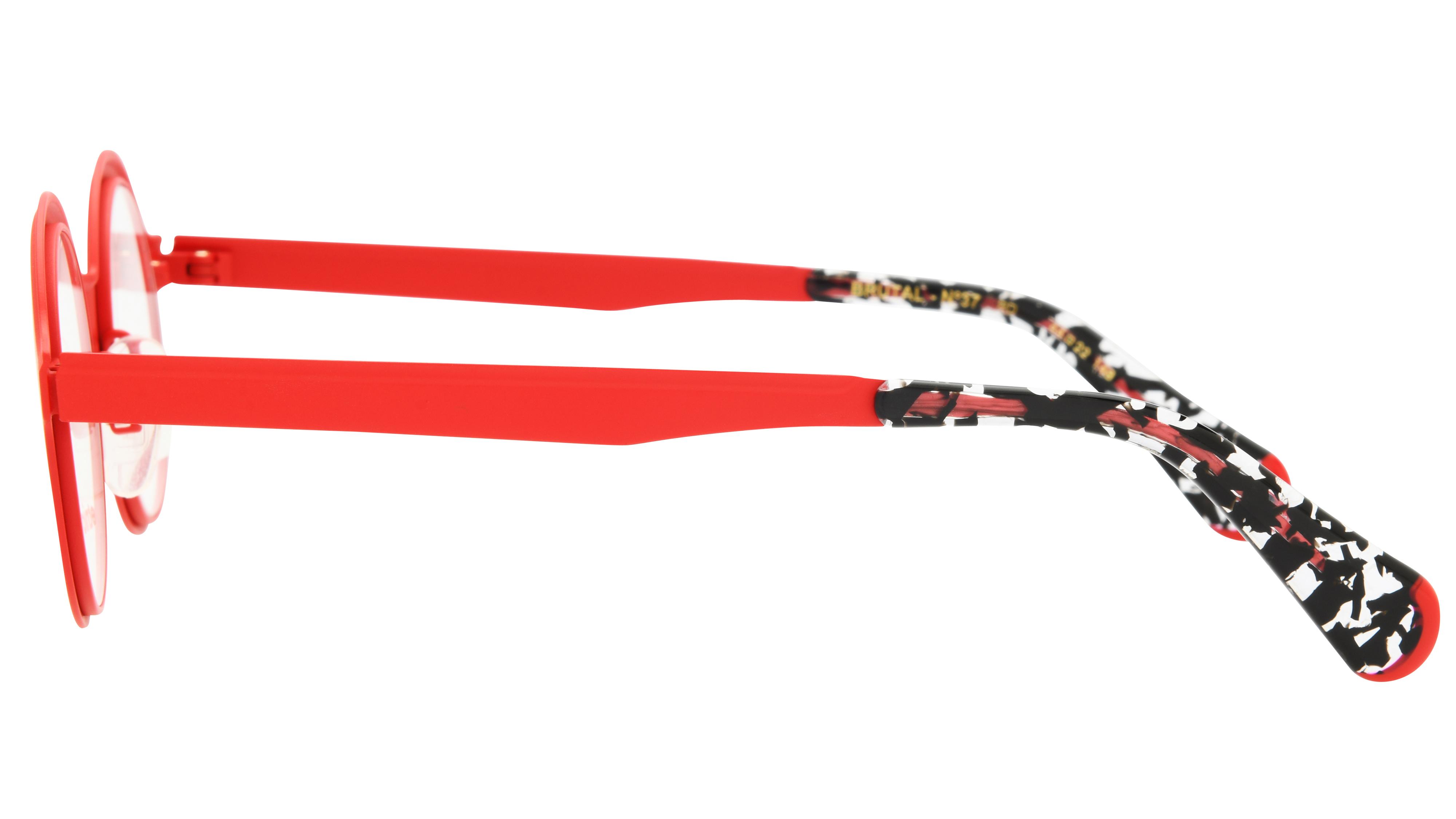 Lunettes de vue Etnia Barcelona Homme Rouge Ronde brut37 Gauche