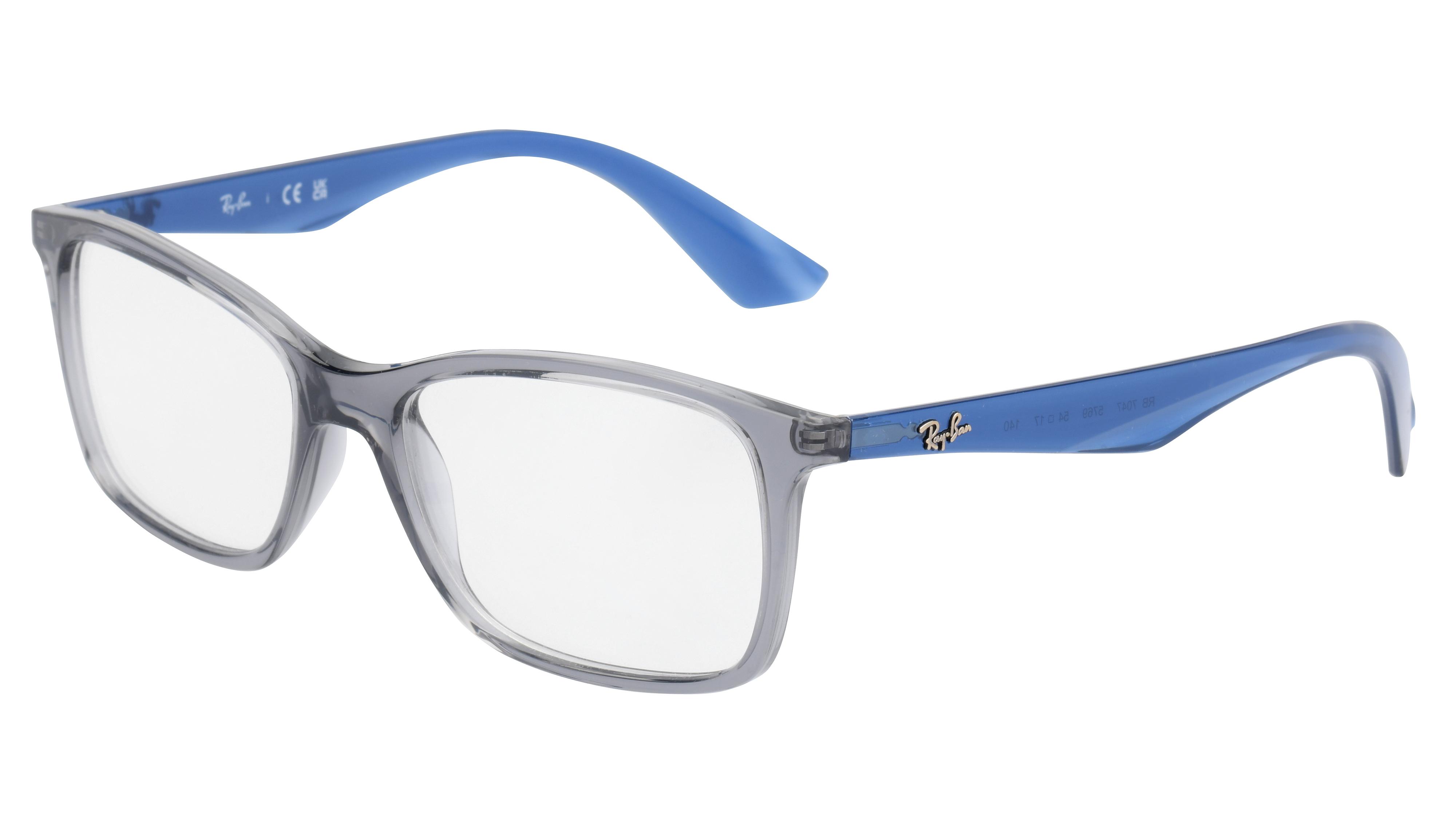 Lunettes de vue Ray-Ban Mixte Gris Carré Rx7047 Trois-Quart
