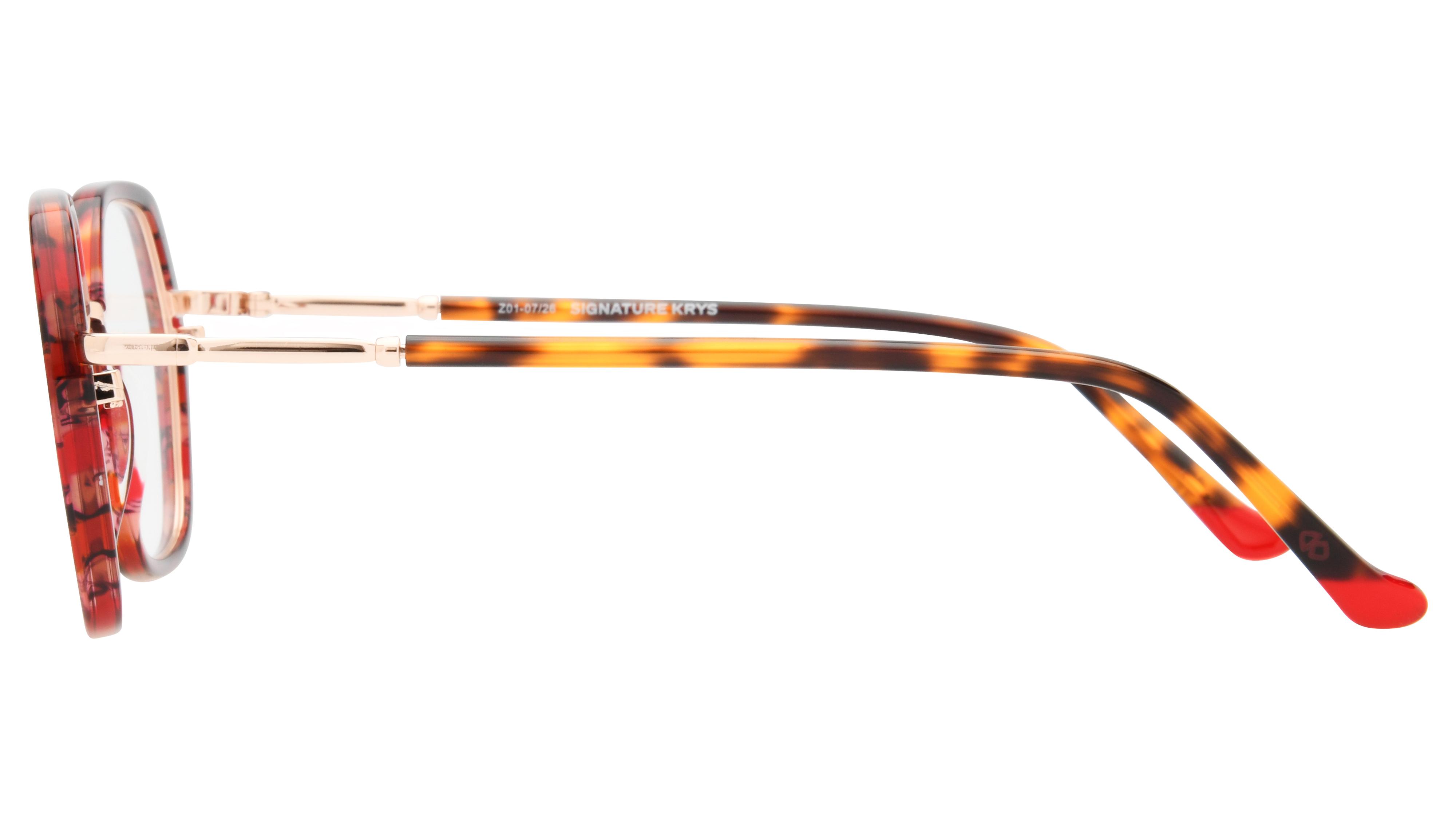 Lunettes de vue Signature Krys Femme Rouge Tonneau Kis2608 Gauche