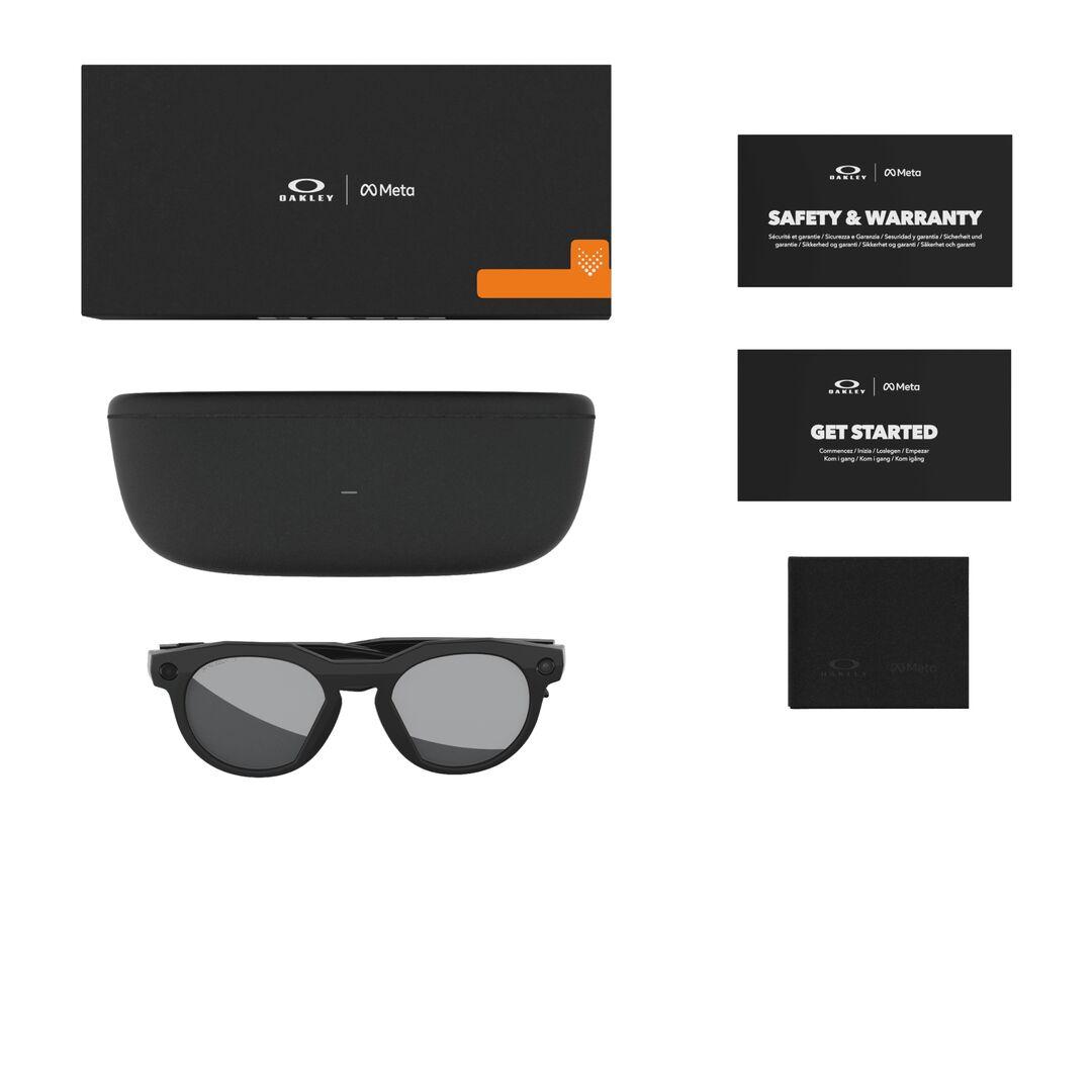 Lunettes de soleil Oakley Meta Mixte Noir Sport Ow8002 Droite