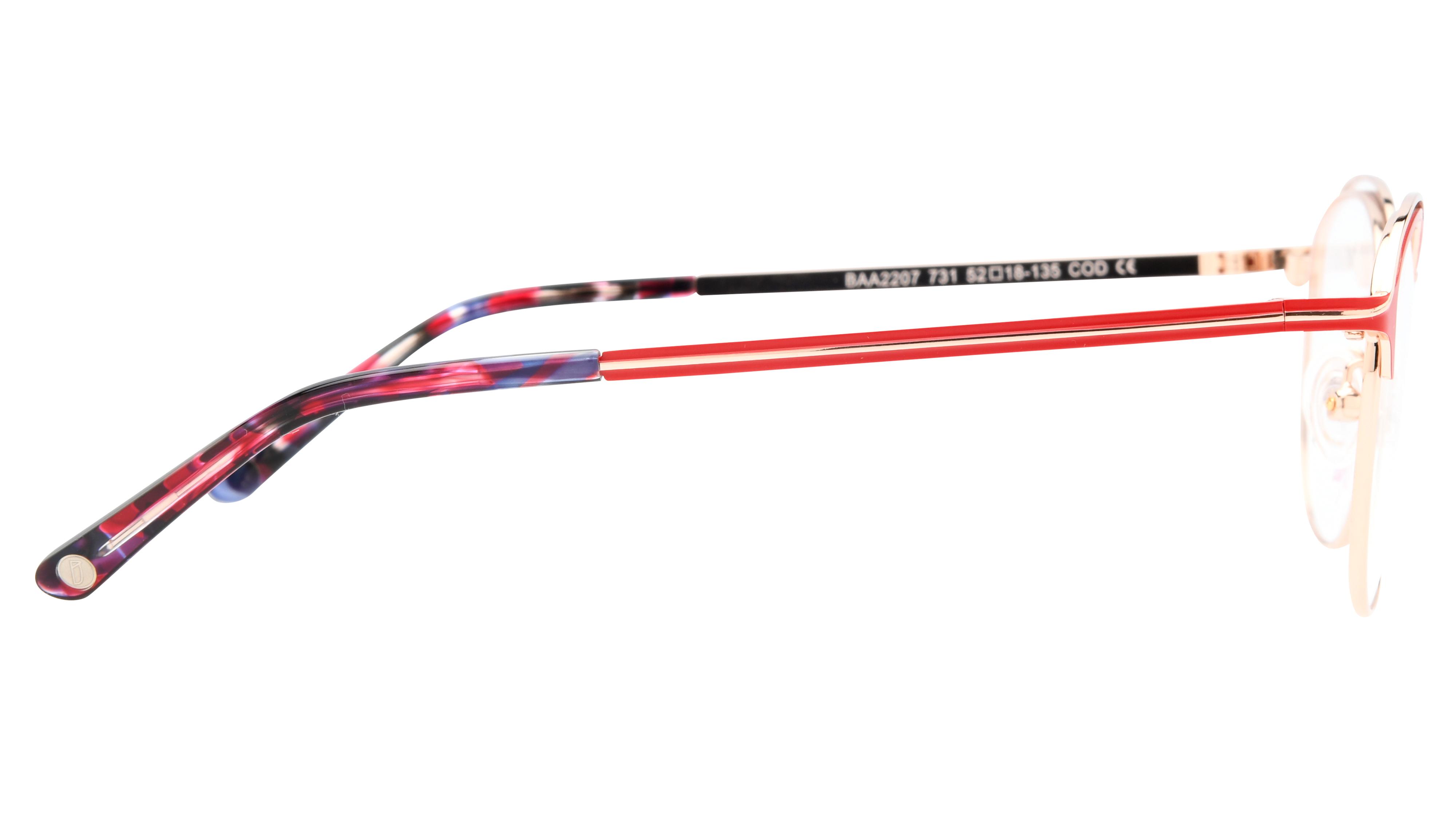 Lunettes de vue Baïa Femme Rouge Aviateur Baa2207 Droite