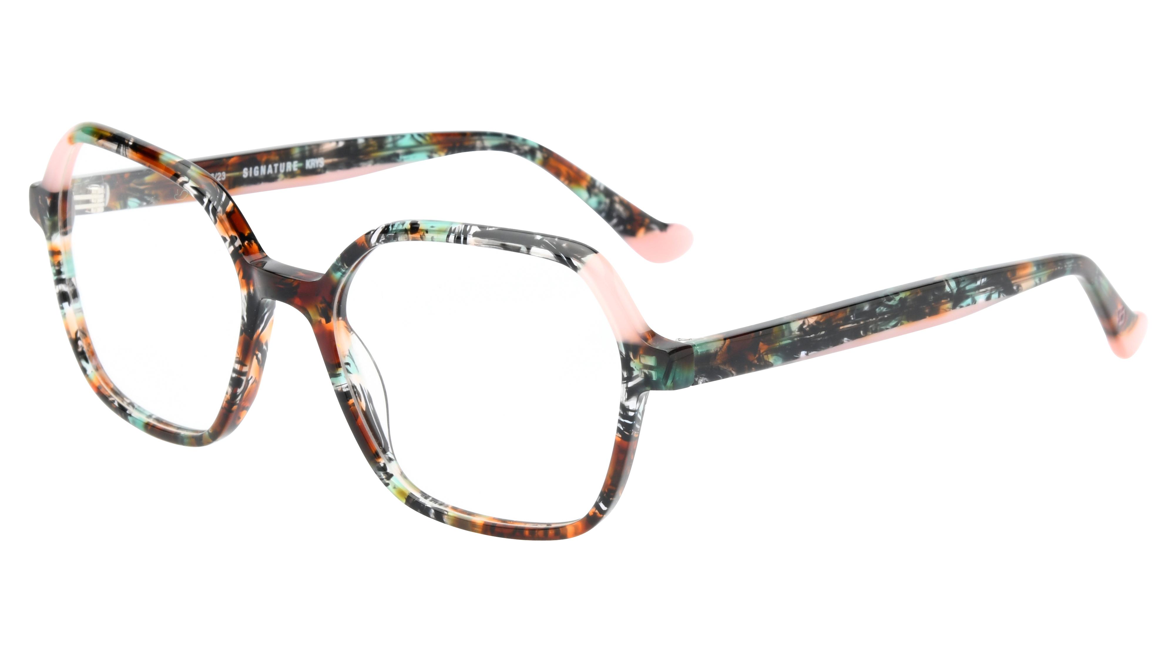 Lunettes de vue Signature Krys Femme Bleu Rectangle Kis2401 Trois-Quart