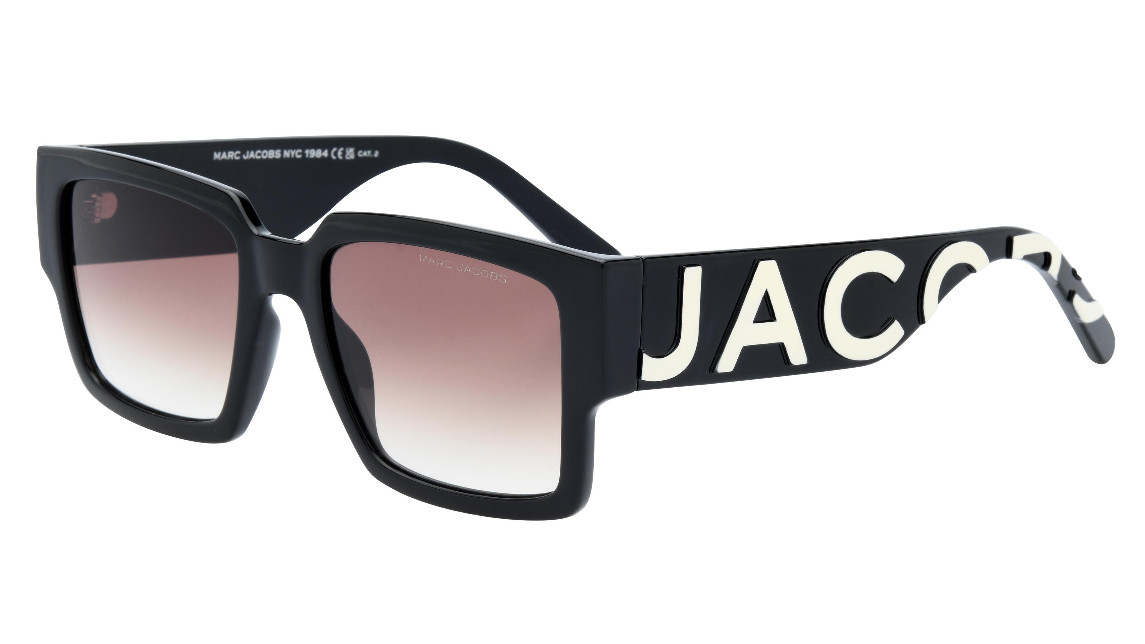 Lunettes de soleil Marc Jacobs Femme Noir Rectangle Marc739/S Trois-Quart