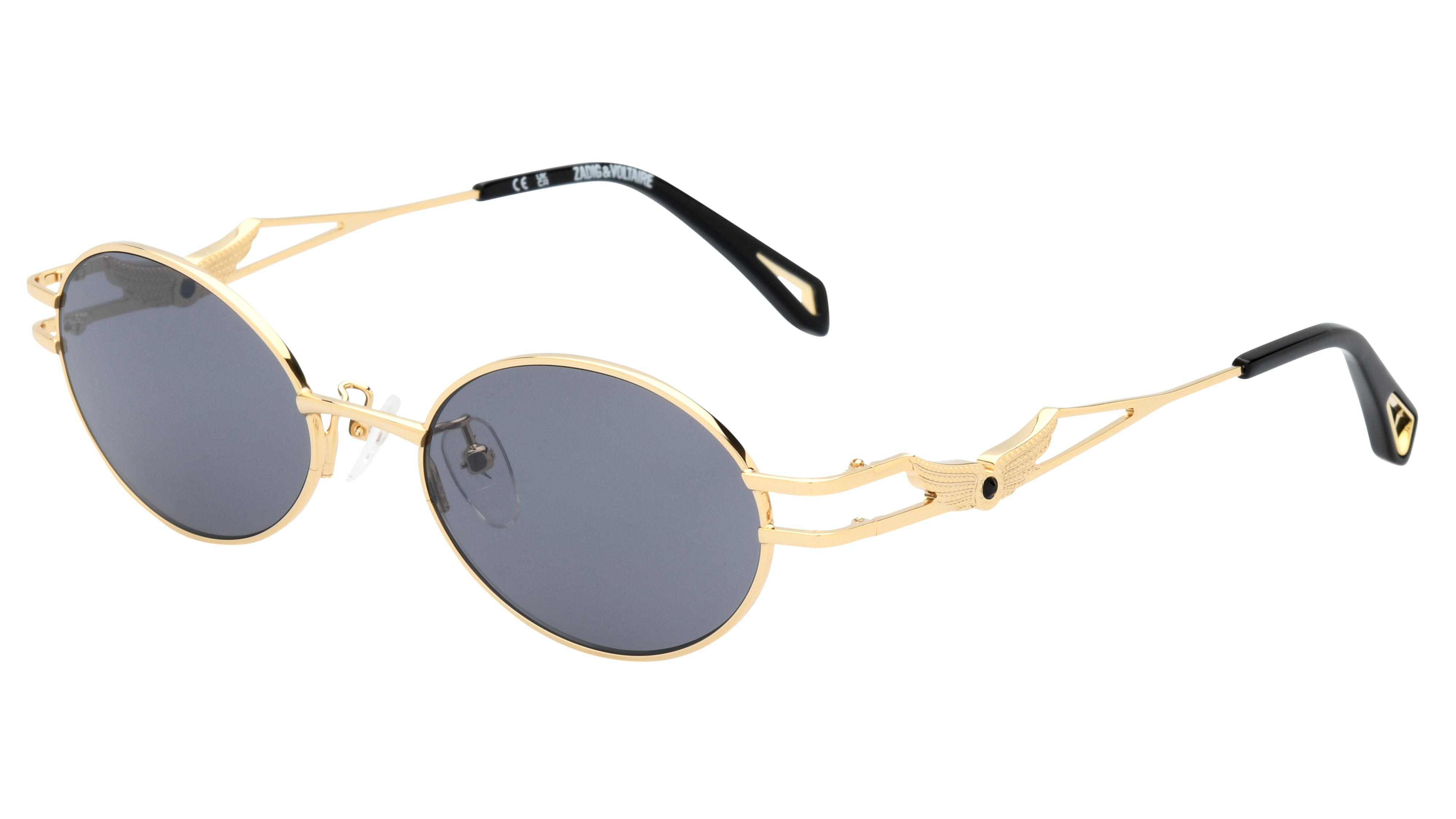Lunettes de soleil Zadig & Voltaire Femme Or Ovale SZV464S Trois-Quart