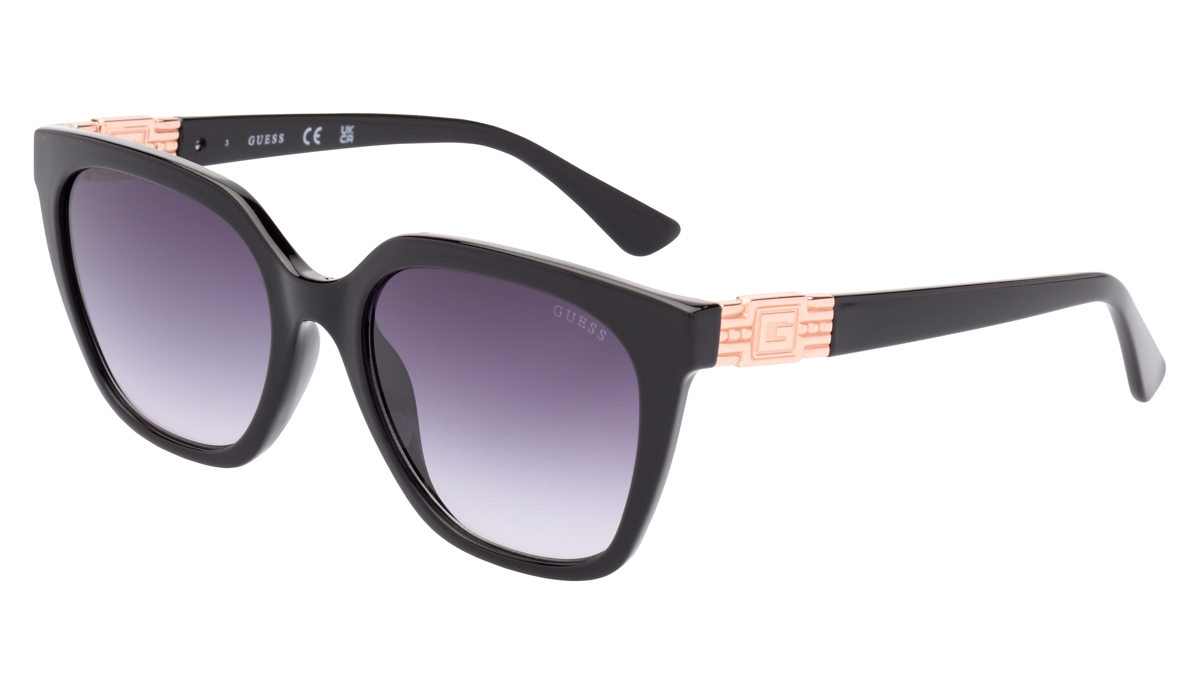 Lunettes de soleil Guess Femme Noir Rectangle Gu7870 Trois-Quart