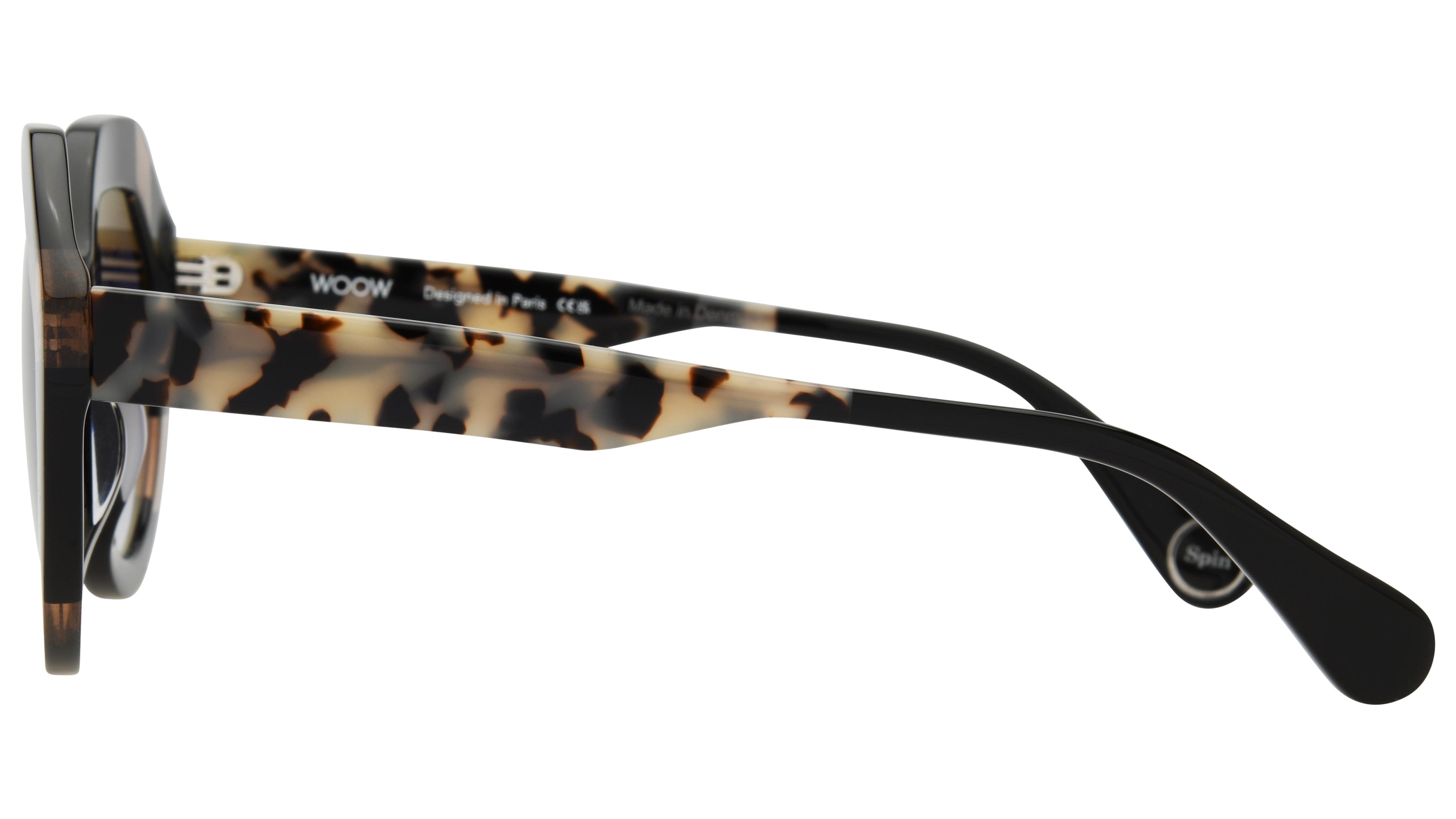 Lunettes de soleil WOOW Femme Noir Papillon Superspin Gauche