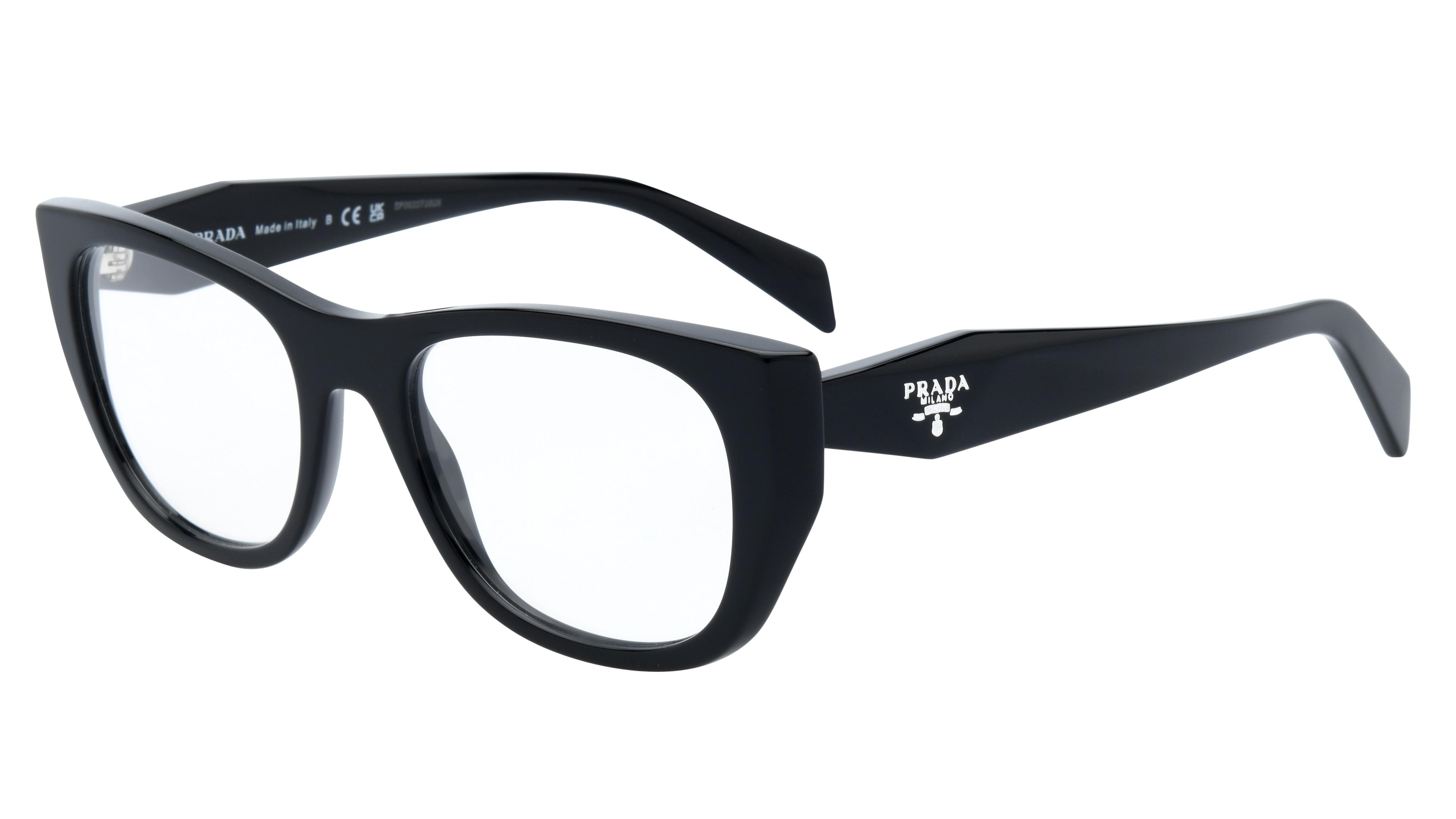 Lunettes de vue Prada Femme Noir Papillon Pra18V Trois-Quart