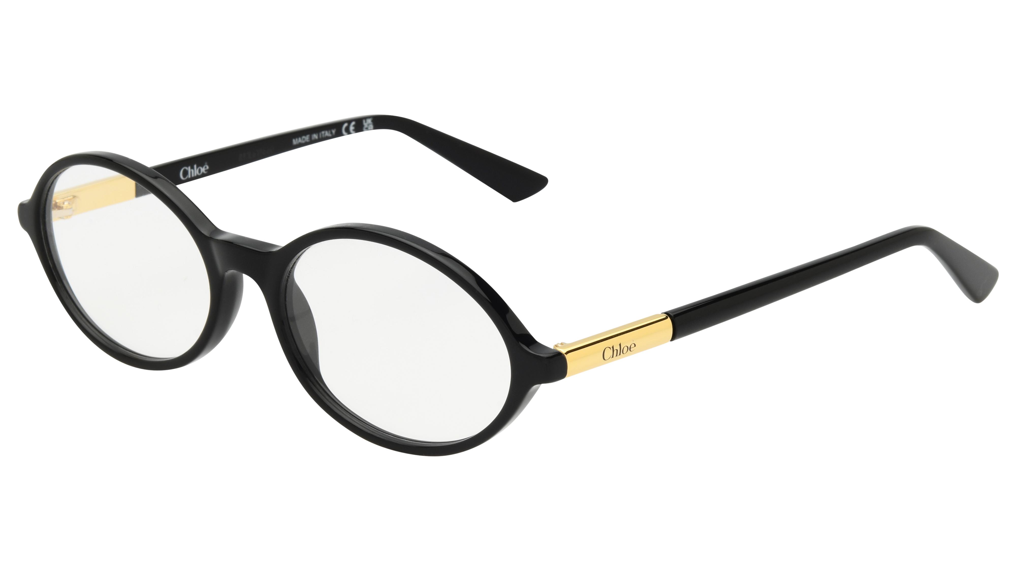 Lunettes de vue Chloé Femme Noir Ovale ch0367o Trois-Quart