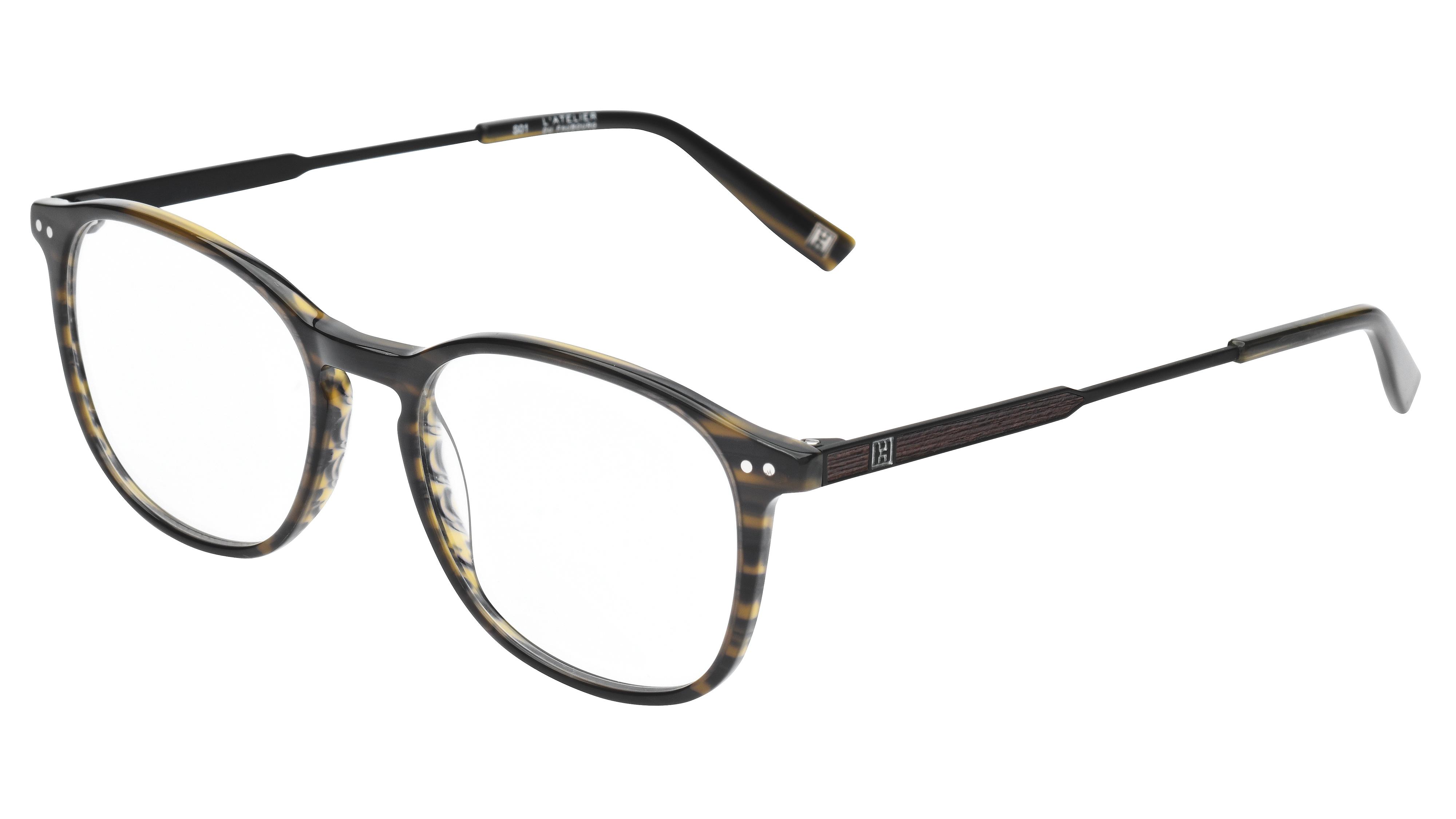 Lunettes de vue L'Atelier du Faubourg Homme Gris Rectangle Adf1905 Trois-Quart