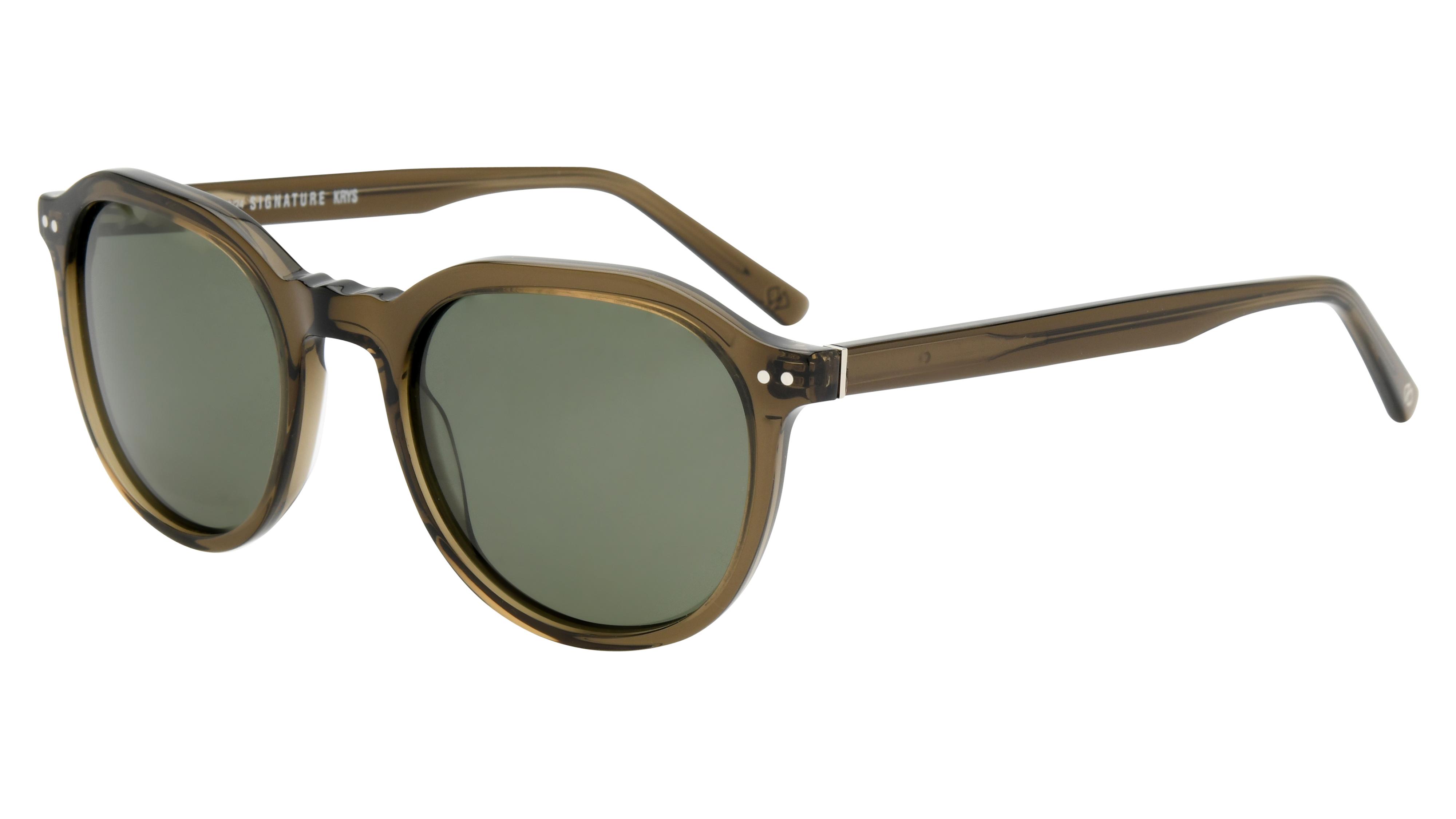 Lunettes de soleil Signature Krys Mixte Vert Ronde Skj2535-E Trois-Quart
