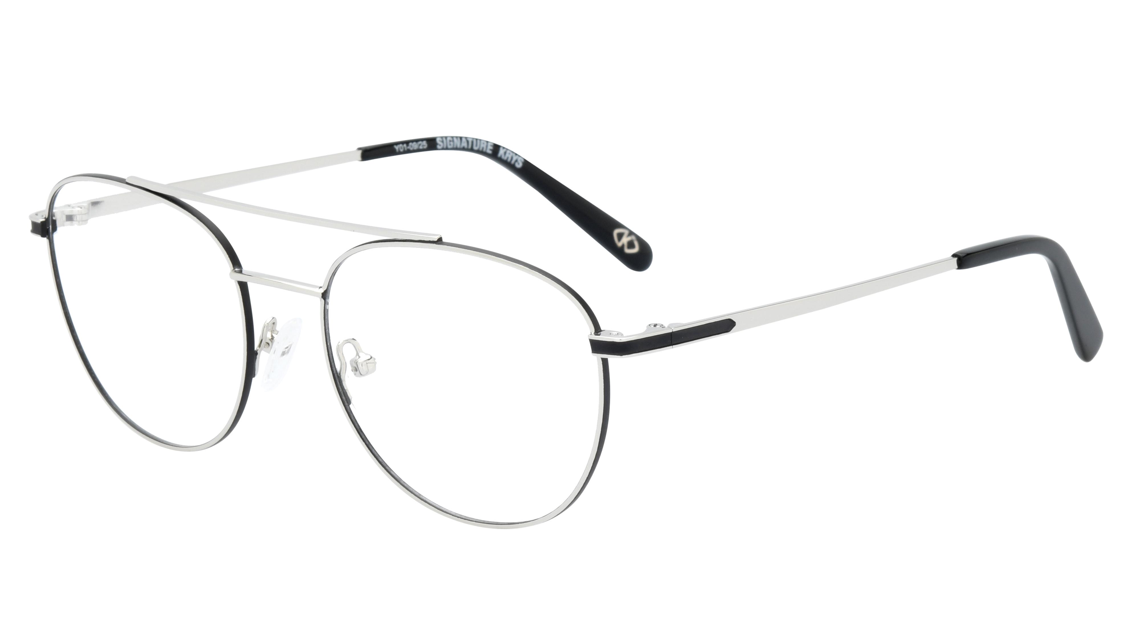 Lunettes de vue Signature Krys Homme Argent Aviateur Com2601 Trois-Quart