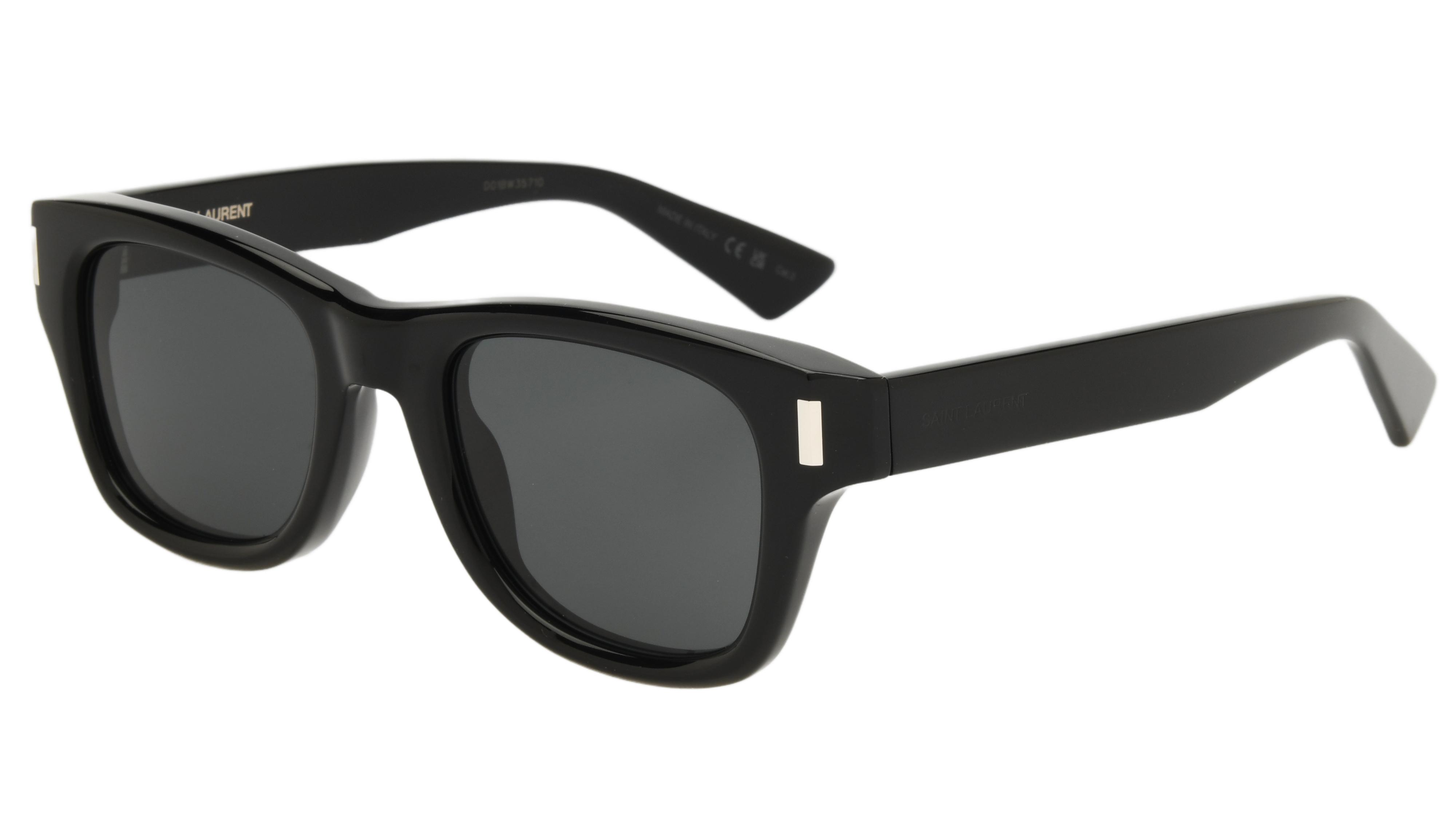 Lunettes de soleil Saint Laurent Homme Noir Ronde sl801 Trois-Quart