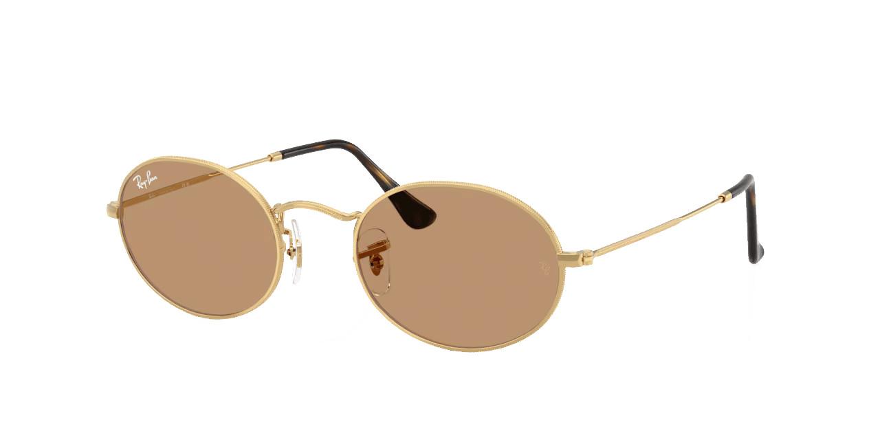 Lunettes de soleil Ray-Ban Mixte Or Ovale RB3547 Droite