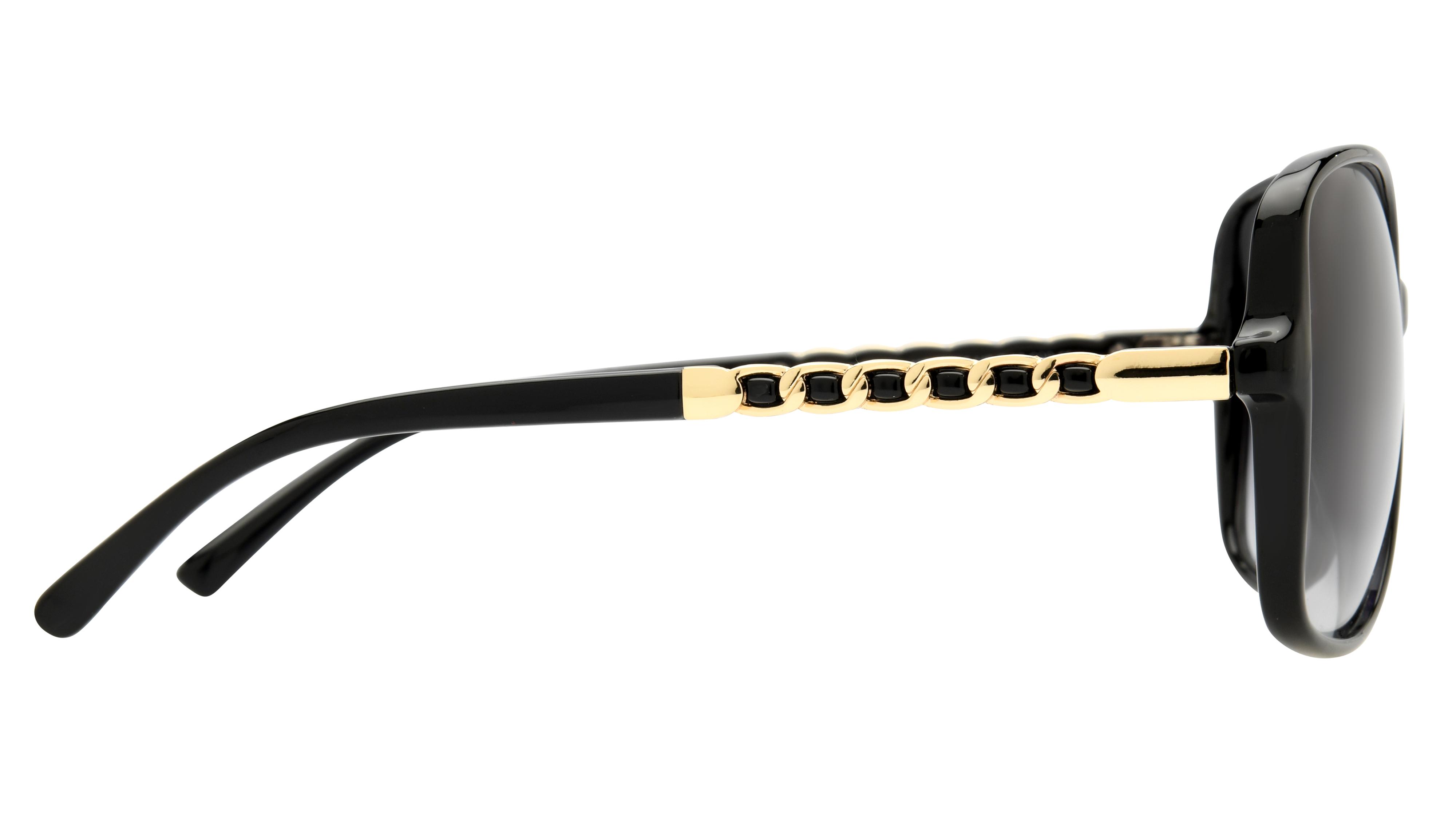 Lunettes de soleil Signature Krys Femme Noir Rectangle Ske2518-A Droite