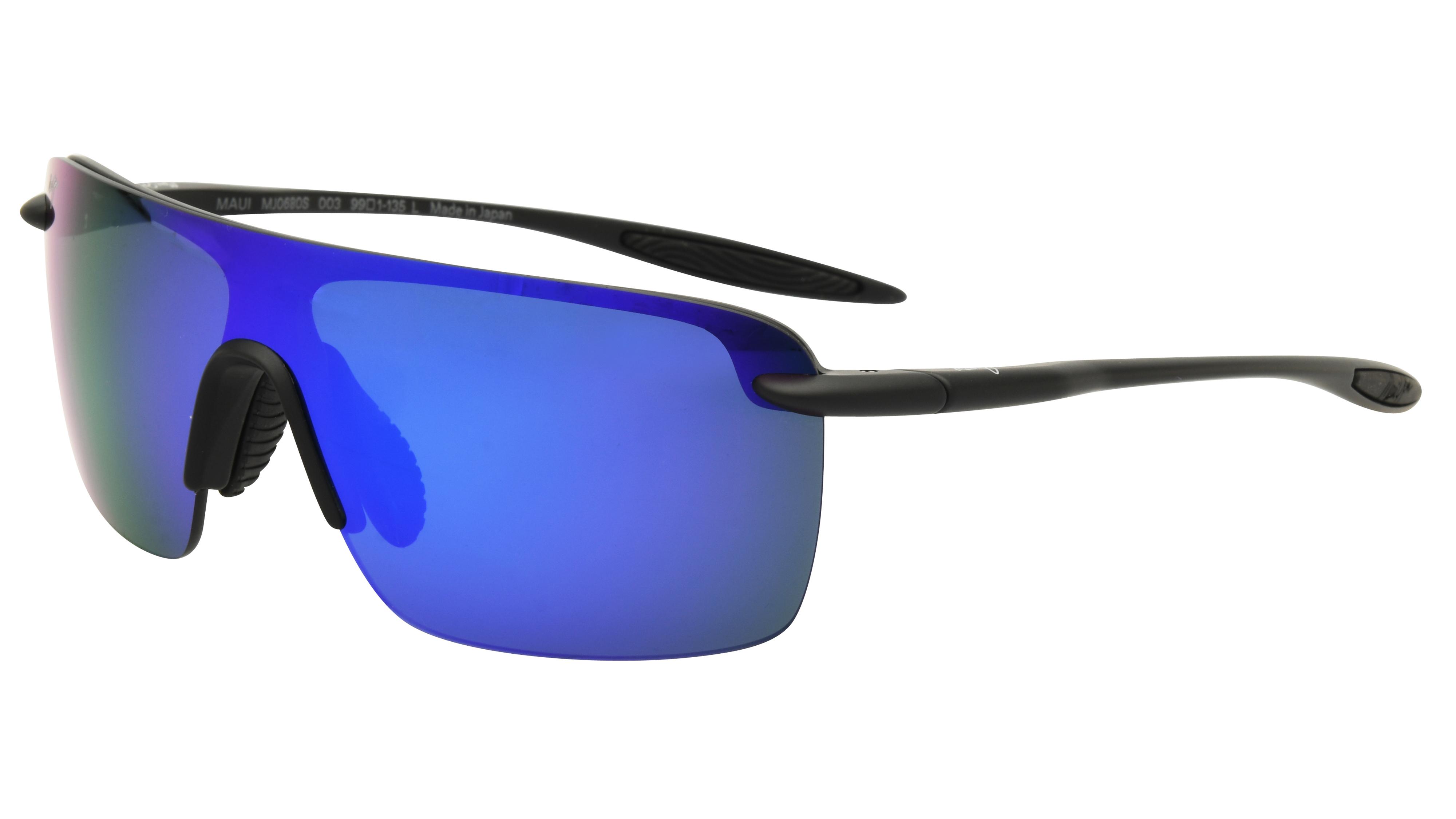 Lunettes de soleil Maui Jim Mixte Noir Sport mj0680s Trois-Quart