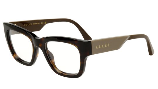 Lunettes de vue Gucci Homme Écaille Rectangle Gg1669O Trois-Quart