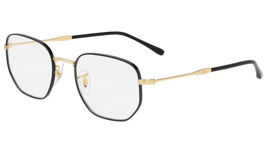 Lunettes de vue Ray-Ban Mixte Noir Carré Rx6496 Trois-Quart