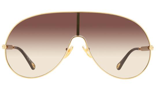 Lunettes de soleil Chloé Femme Or Rectangle CH0283S Face