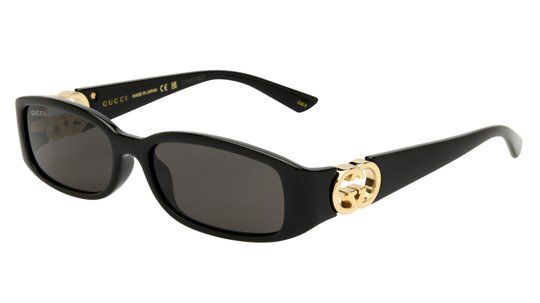 Lunettes de soleil Gucci Femme Noir Rectangle Gg1661S Trois-Quart