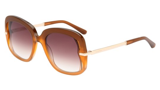 Lunettes de soleil Sandro Femme Marron Rectangle Sd6048 Trois-Quart