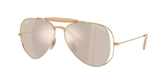 Lunettes de soleil Ray-Ban Mixte Or Aviateur RB3029M Droite