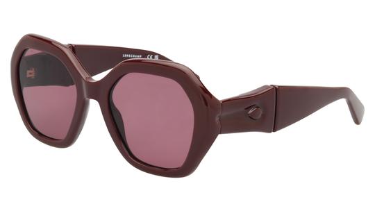 Lunettes de soleil Longchamp Femme Rouge Rectangle LO814S Trois-Quart