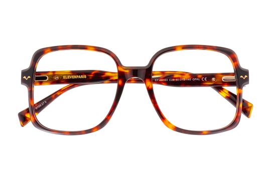 Lunettes de vue Eleven Paris  Écaille Carré EPAA163C28 Face